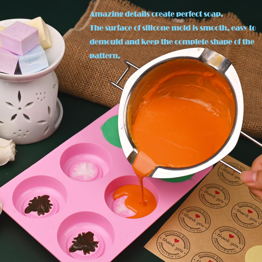 Sakolla 2 Pack Insect Silicone Soap Molds, 6-Cavity Dragonfly Butterfly Ladybug Shape Silicone Molds for Soap Making, DIY Baking Mold for Lotion Bars, Chocolate, Candy, Muffin, Biscuit, Cookie Pans