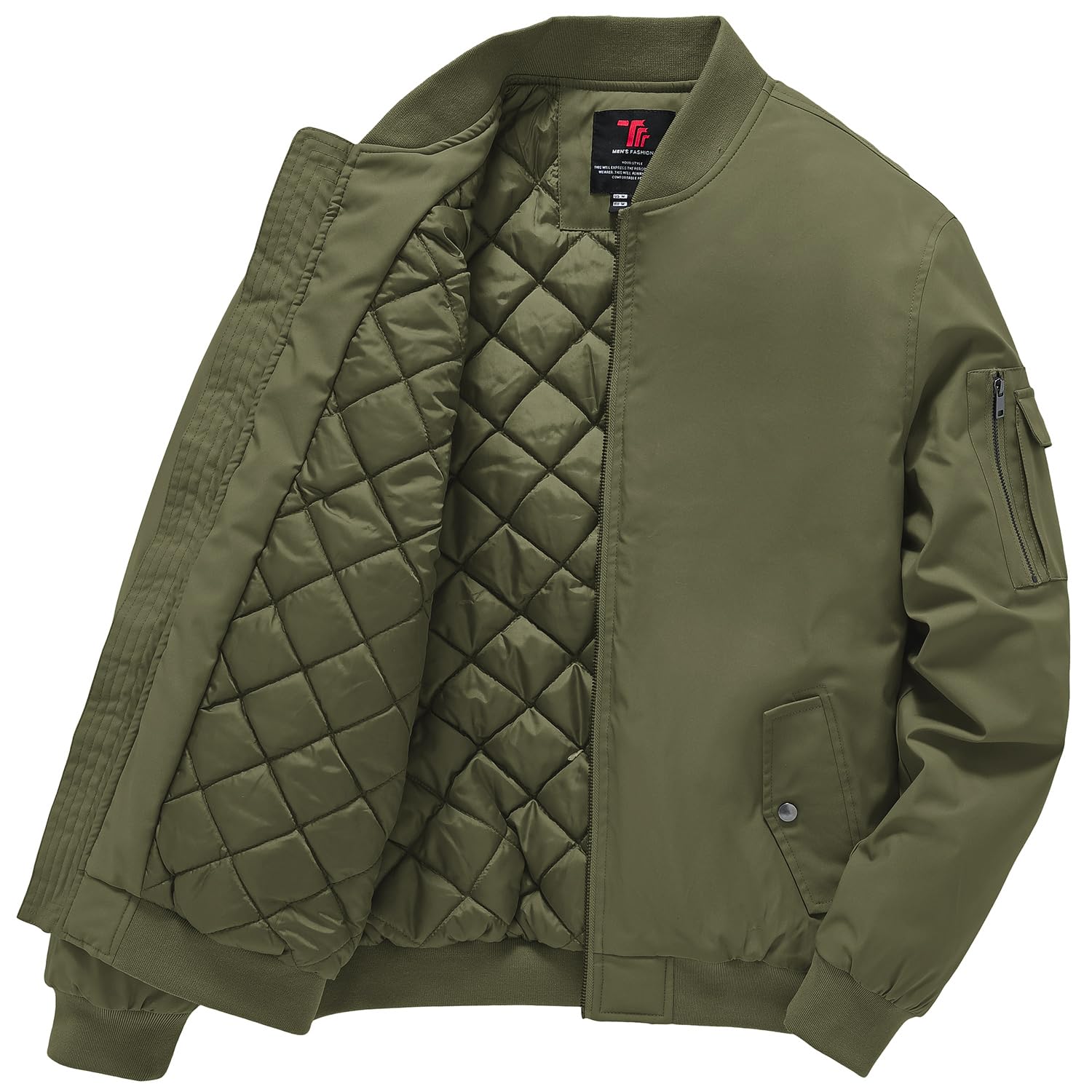 Gopune Men's Windproof Bomber Jacket Warm Water Resistant Windbreaker Winter Outwear Quilted Jackets Coats