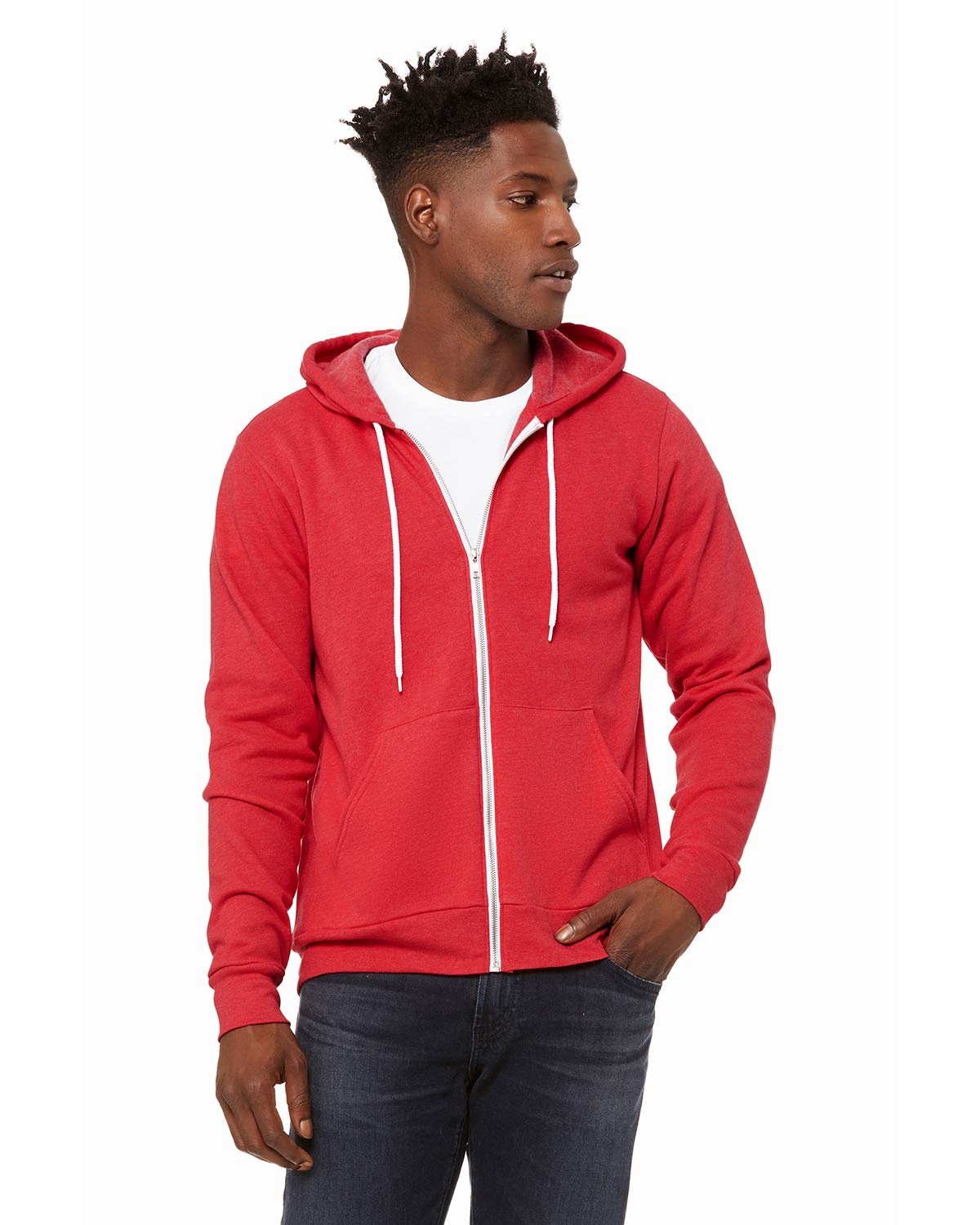 Bella & Canvas Men's 3739 Unisex Poly-Cotton Fleece Full-Zip Hoodie