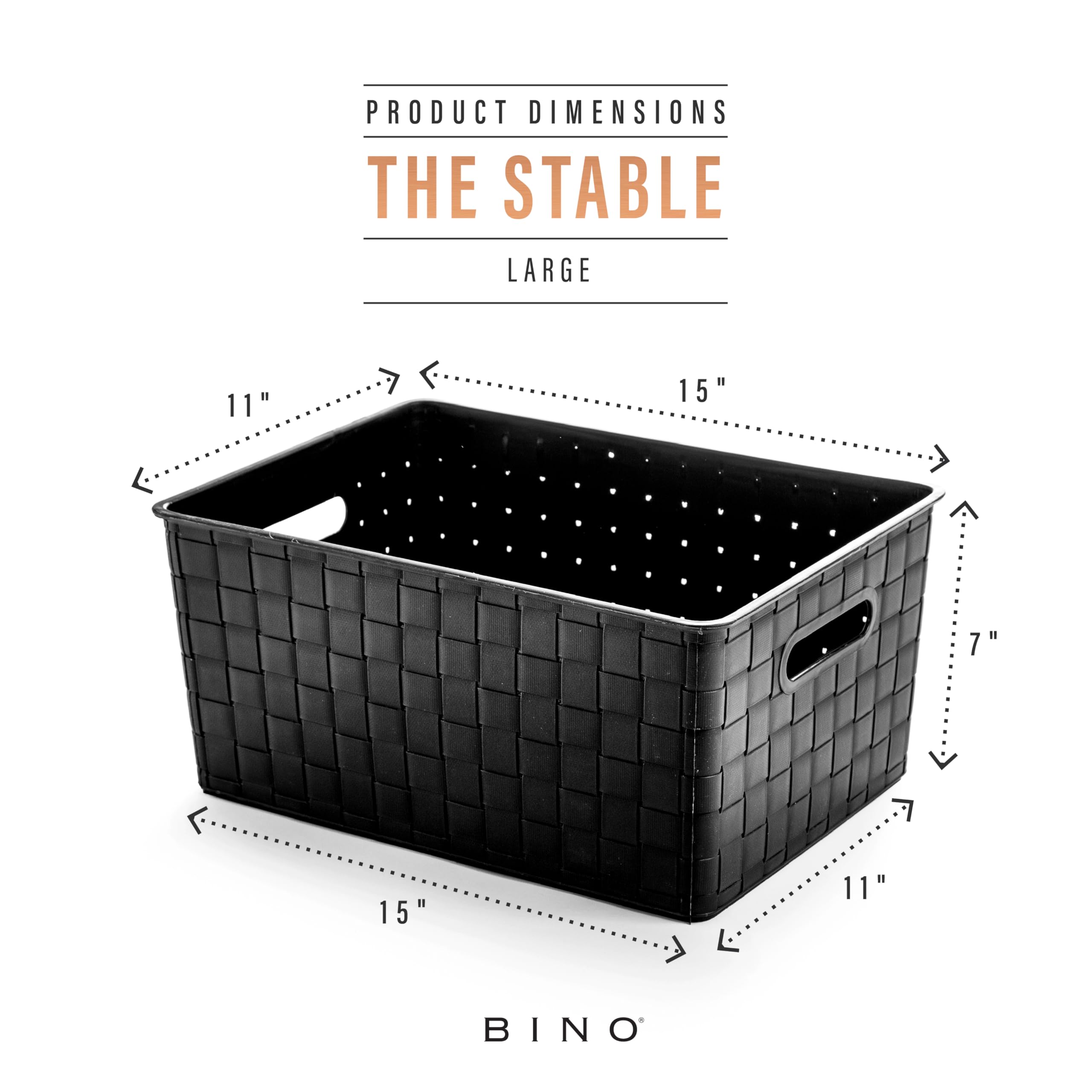 BINO Plastic Basket, Small White, 5 Pack - Rectangular Cabinet Organizer, Multi-Use Storage Basket, Drawer and Cabinet-Friendly, Portable, Durable, Space Efficiency, Stock Management