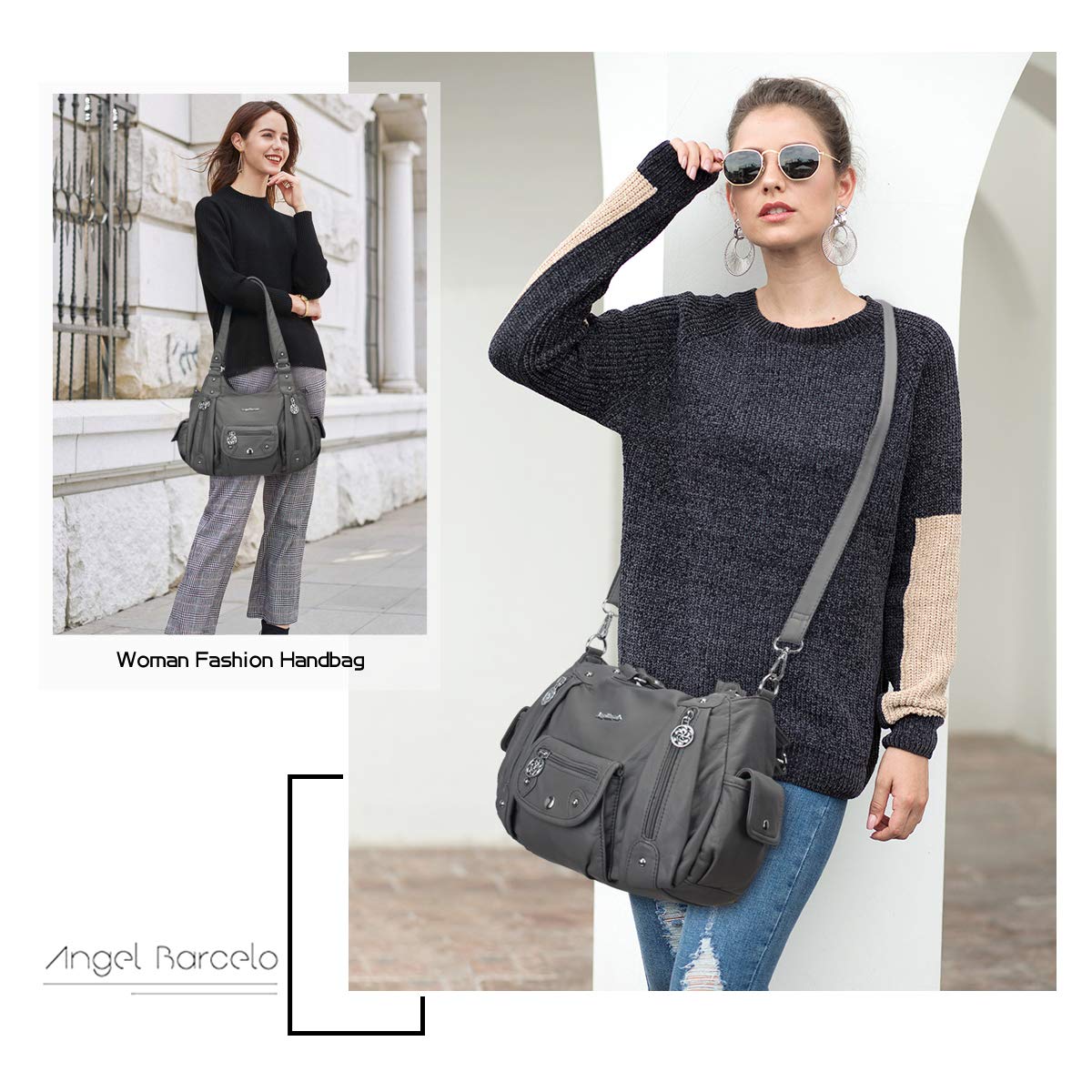 Angel Barcelo Purses for Women Soft PU Leather Shoulder Bag Crossbody Purse and Handbags