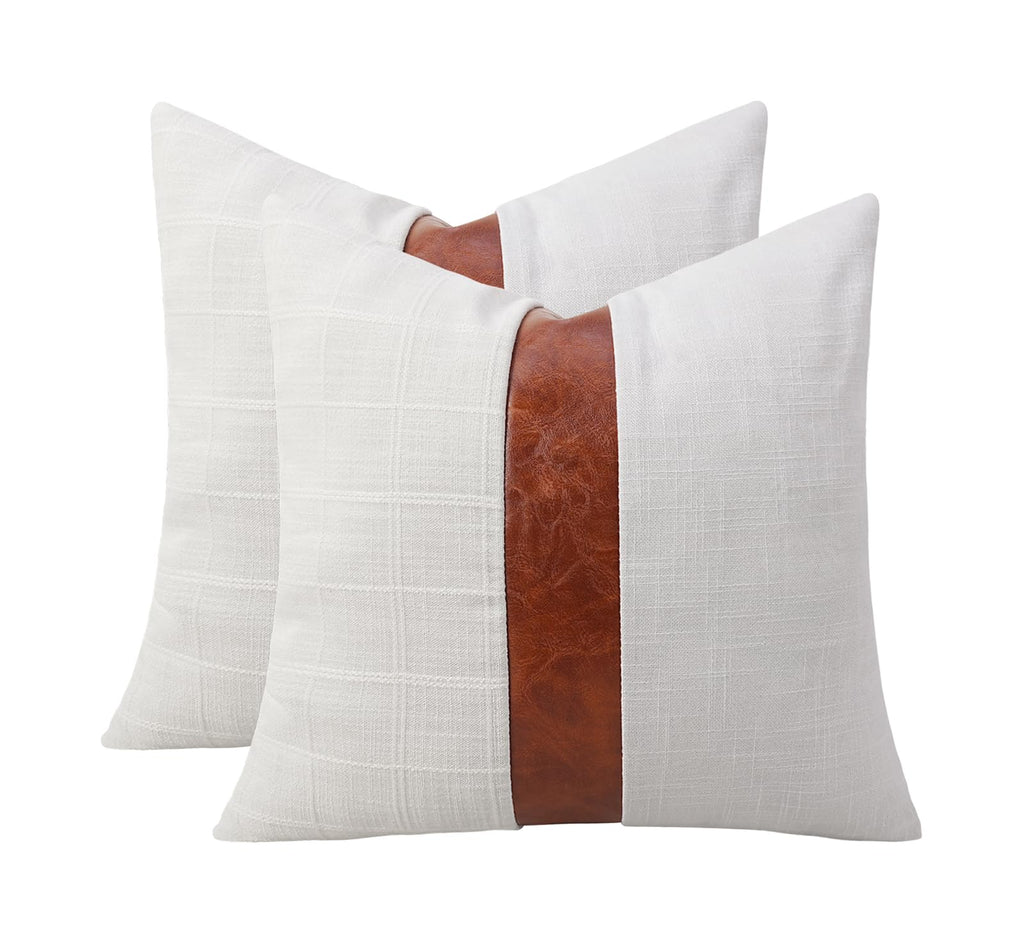 Beige Linen Throw Pillow Covers 18x18 inch