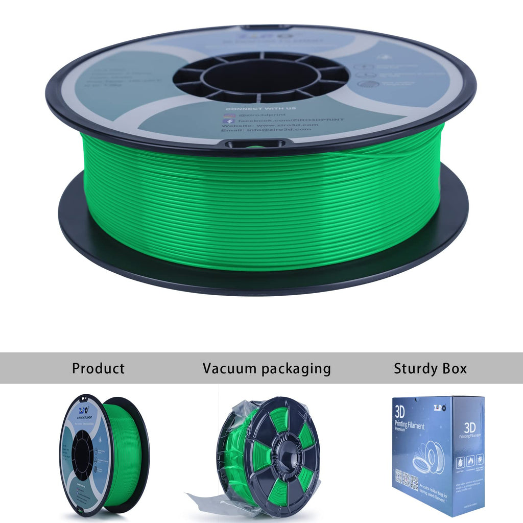 ZIRO 3D Printer Filament, PLA Filament 1.75mm, Black pla 1KG(2.2lbs), Dimensional Accuracy +/- 0.03mm, Fits Most FDM Printer AMS System,3D Printing Filament Spool Black (Plastic Reel)