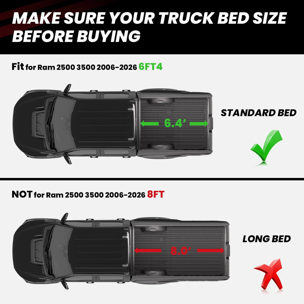 LASFIT Truck Bed Mat for 2009-2016 Ford F250 F350 F450 6.75ft Super Duty 81.9'' Bed Liner(Not fit with Drop-in Bed Liner), TPE 100% All Weather Car Bed Mat for F-250 F-350 F-450,1PCS Black