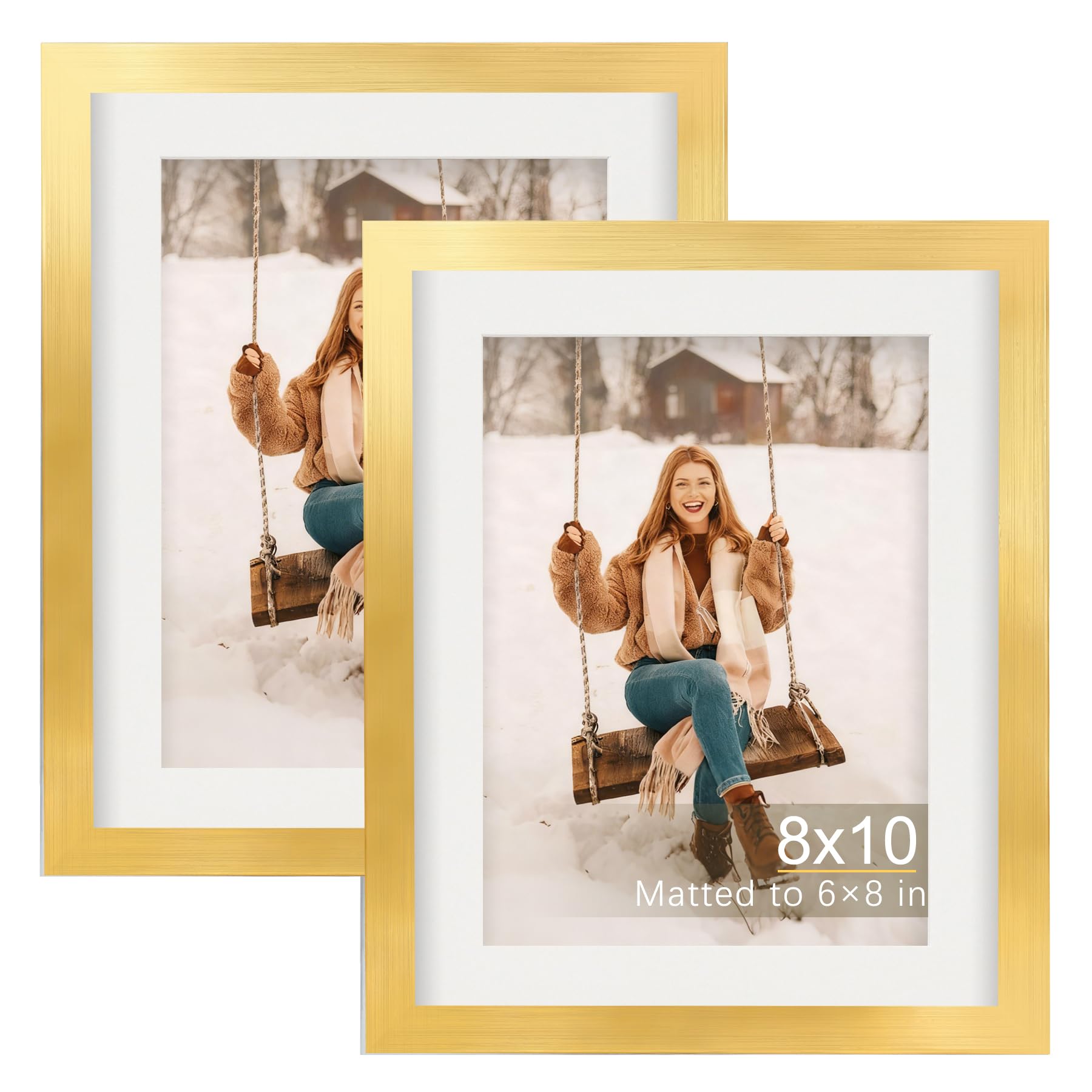TOFOREVO Picture Frames 4x4 Set of 2 Black Wood Grain Photo Frame for Gallery Wall Mounting or Tabletop Display