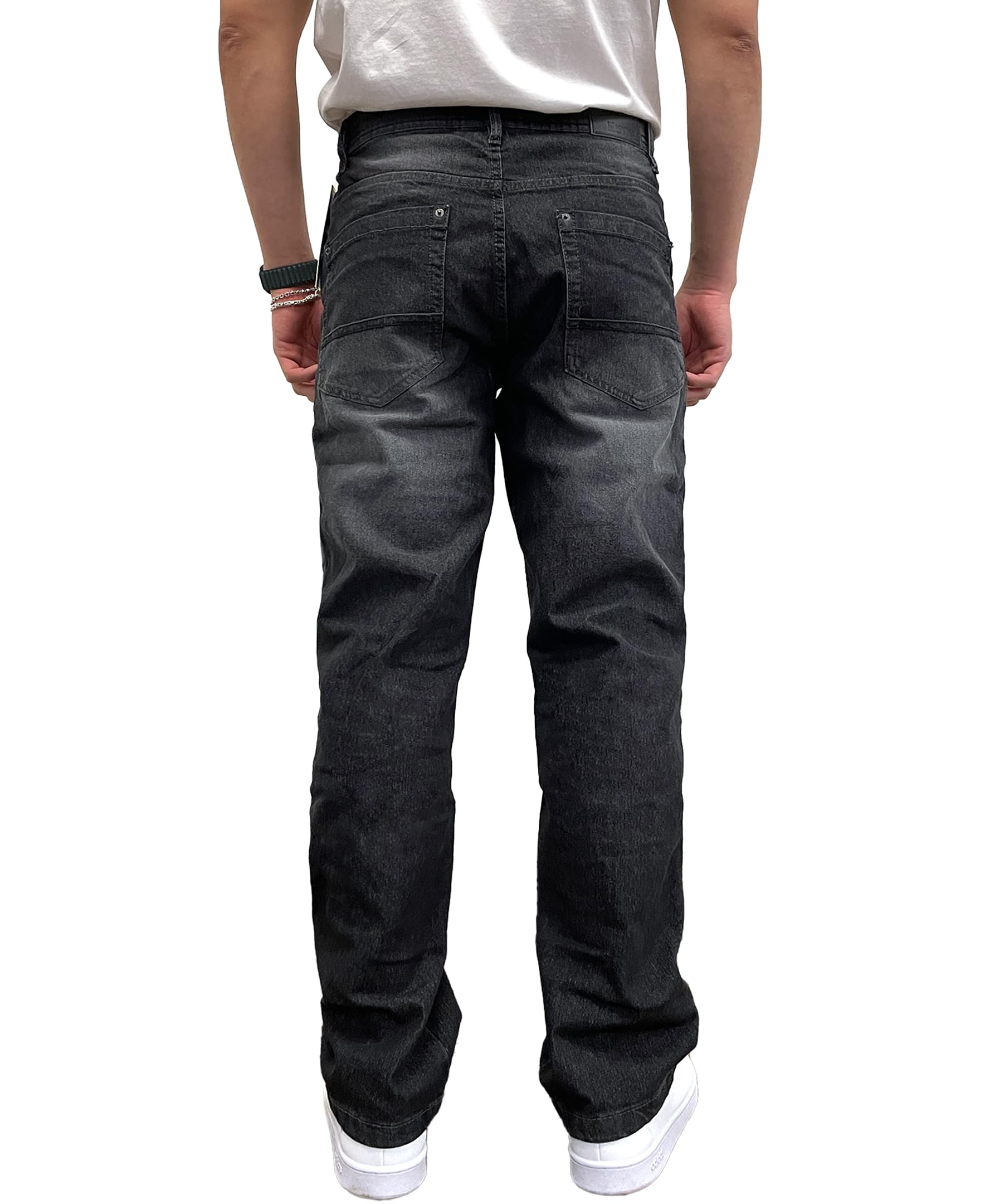Southpole Mens Mid Rise Stretchable Straight Relaxed Fit Cross Hatch Denim Pants