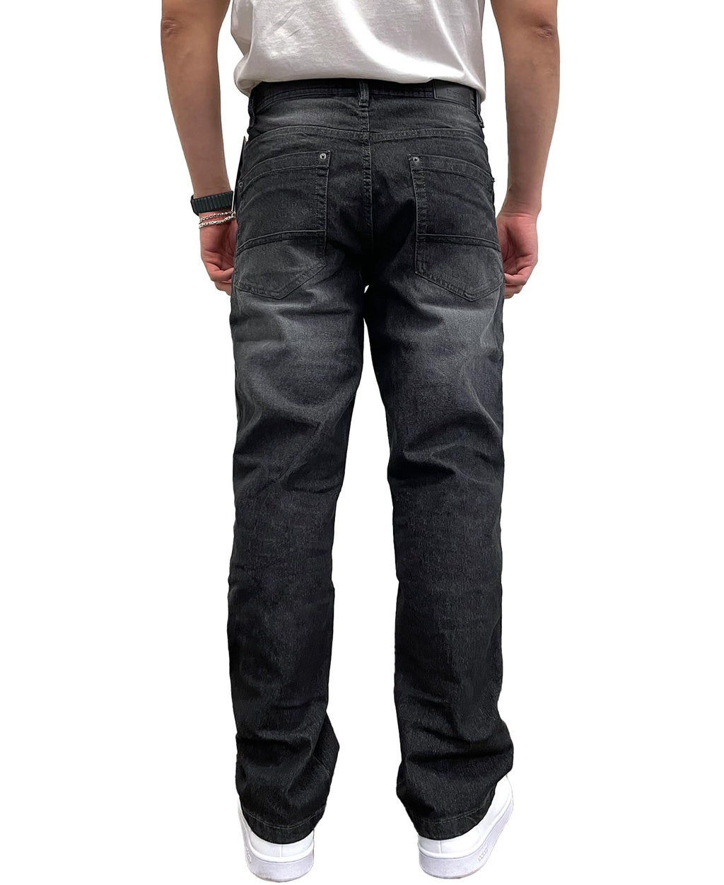 Southpole Mens Mid Rise Stretchable Straight Relaxed Fit Cross Hatch Denim Pants