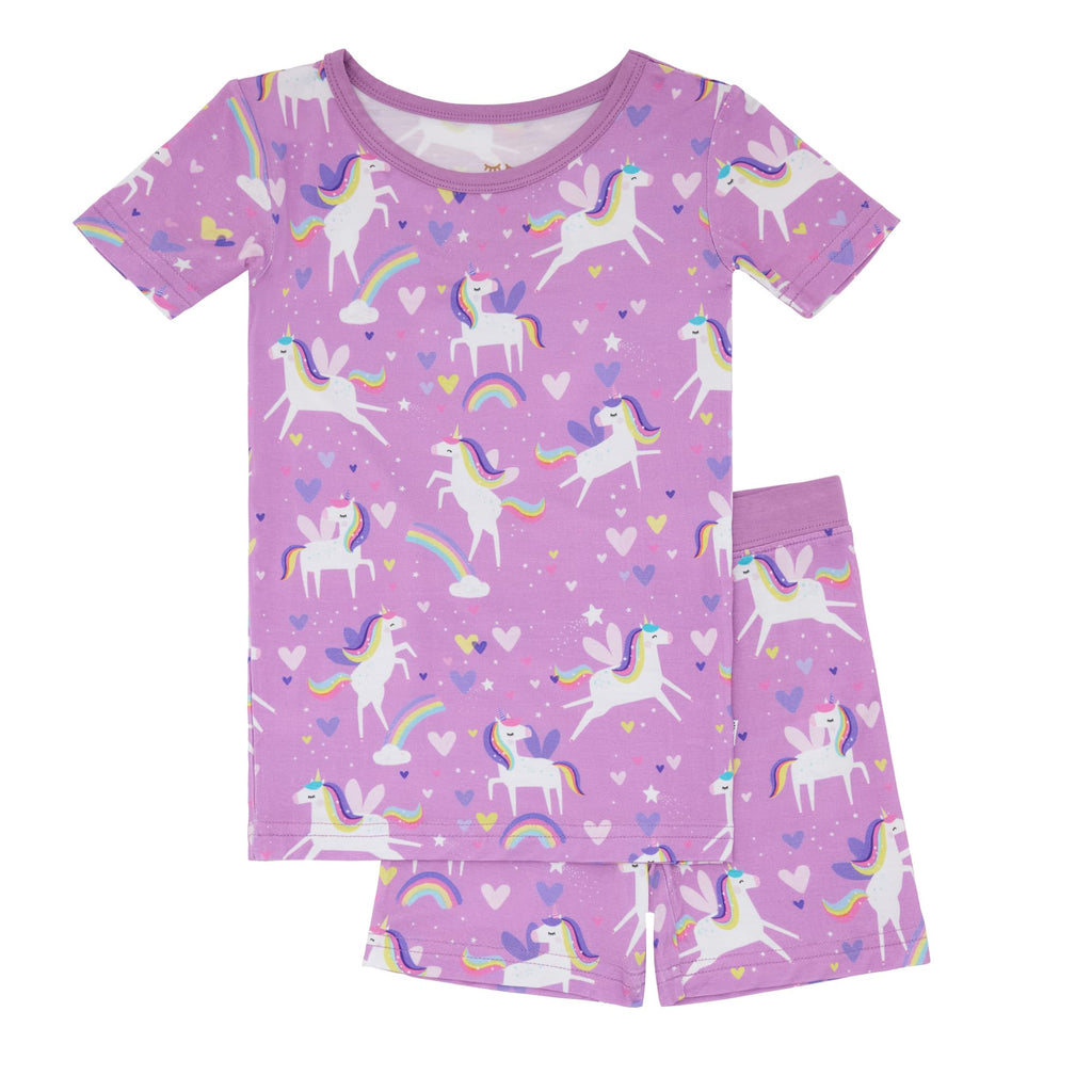 Little Sleepies Pajama Set w/Short Sleeve Shirt & Shorts, Viscose from Bamboo Toddler Pajamas, Girl & Boys Pajamas for Kids