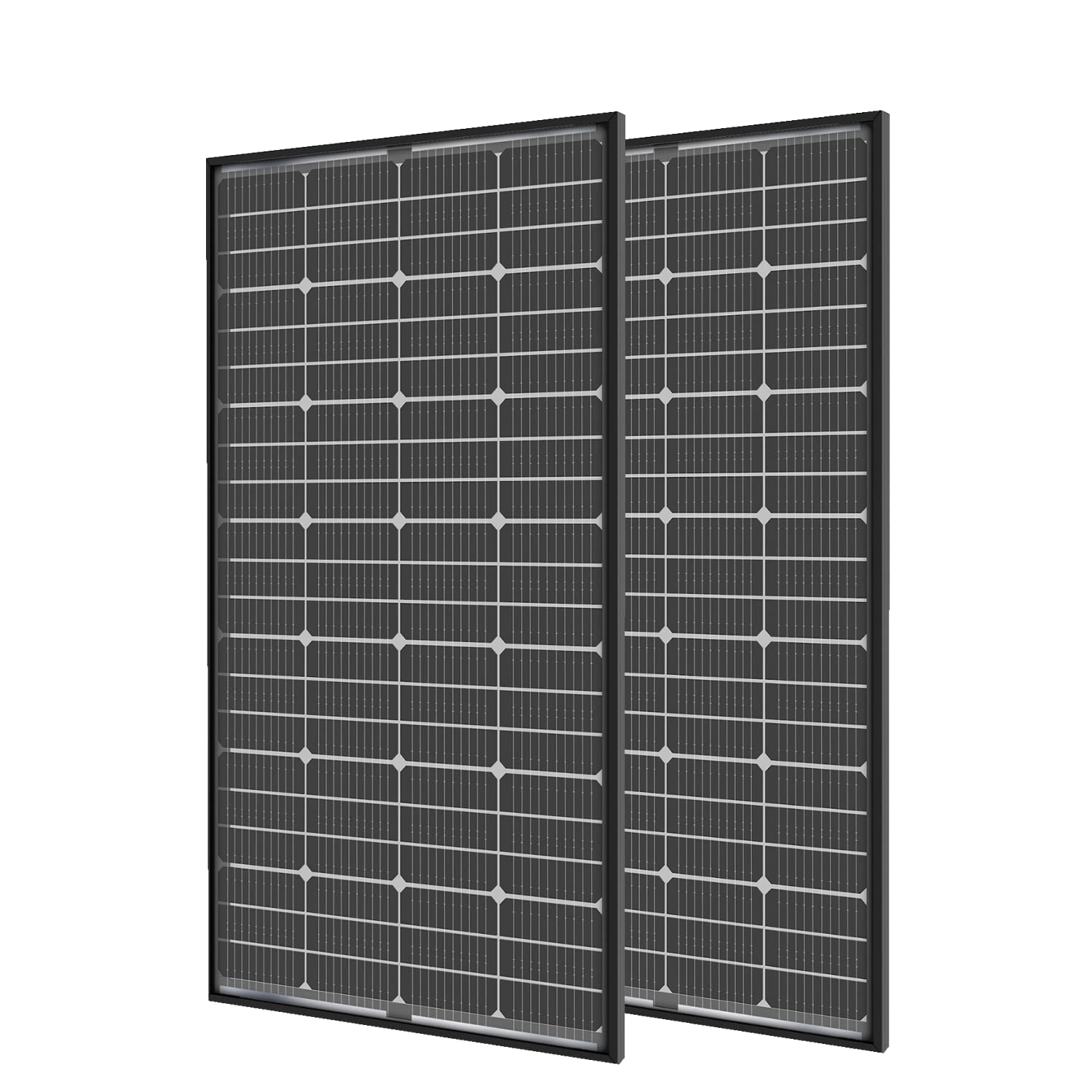 JJN 100 Watt Solar Panels, 10BB Monocrystalline 12V 100W Solar Panel, 23% High Efficiency PV Module Power Charger for RV, Home, Farm, Boat, Caravan and Off-Grid Applications