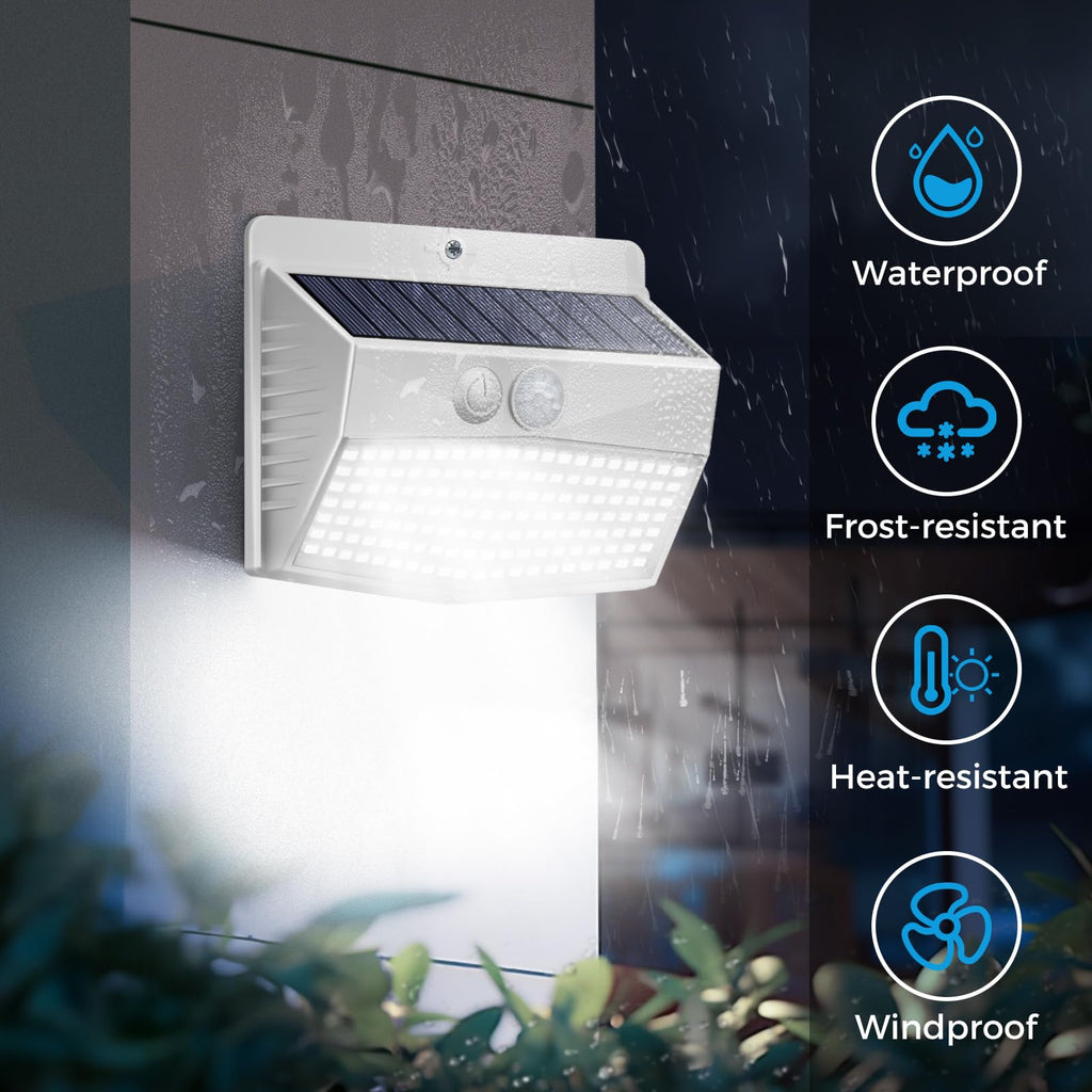 Peasur 1 Pack Solar Motion Lights Outdoor, Solar Security Light with 3 Modes, IP65 Waterproof Flood Lights Outside for Camping Garden Patio Garage Backyard, Brown Warm