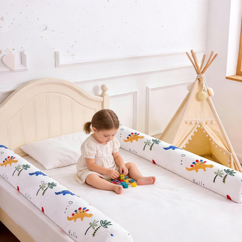 Ceekliybear 1-Pack Premium Foam Bed Bumpers for Toddler, Non-Slip Bed Rails for Toddlers for Twin, Queen, King Beds, Machine Washable Bumpers Cover for Easy Care（Size：52" x 7" x 5"）