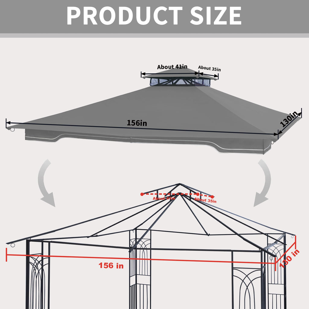 SCOCANOPY Replacement Gazebo Canopy Compatible with 10 x 12 Regency II Patio Gazebo Model L-GZ798PST,A101004104,A101004105,(Forest Green)