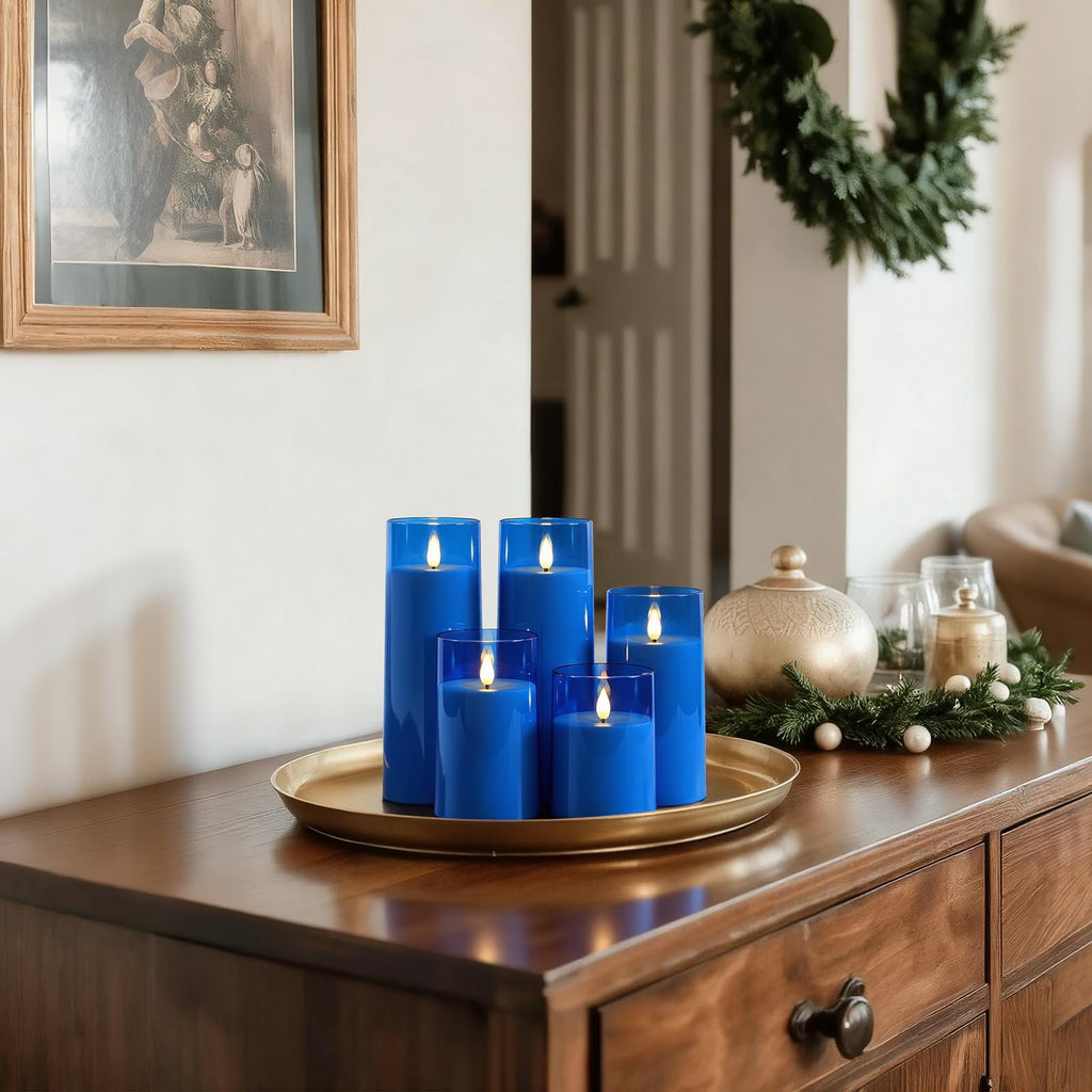 Raycare Flameless Candles Battery Operated with Remote Timer, Acrylic Flickering LED Pillar Candle for Christmas, Wedding, Home Decor, Gift for Family and Friend, White, Set of3