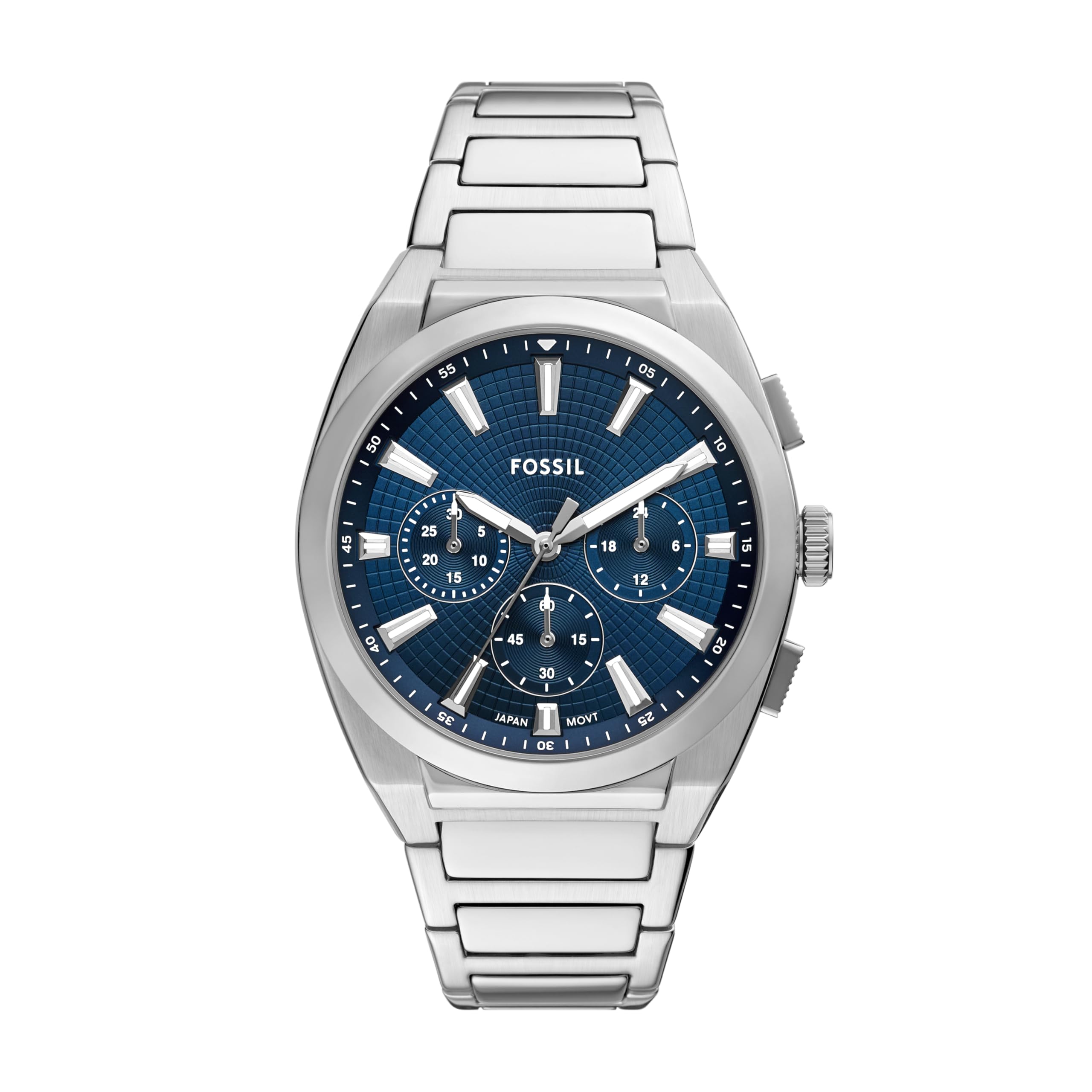 Fossil Men's Everett Quartz Stainless Steel Watch, Three-Hand Watch for Men