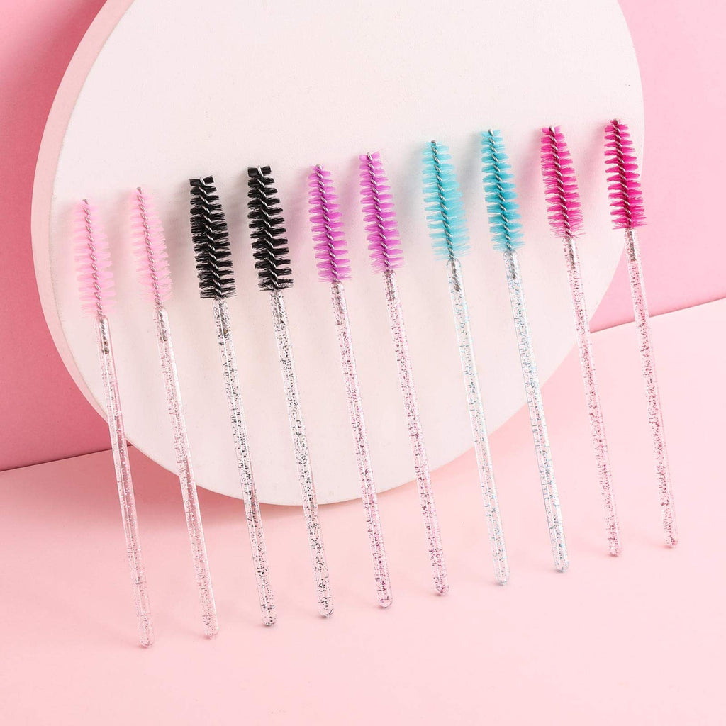 Tbestmax 500 Disposable Mascara Wands Eyelash Brush Spoolies for Eyebrow Eye Lash Extension, Makeup Brushes Applicators Kits - 5 Colors