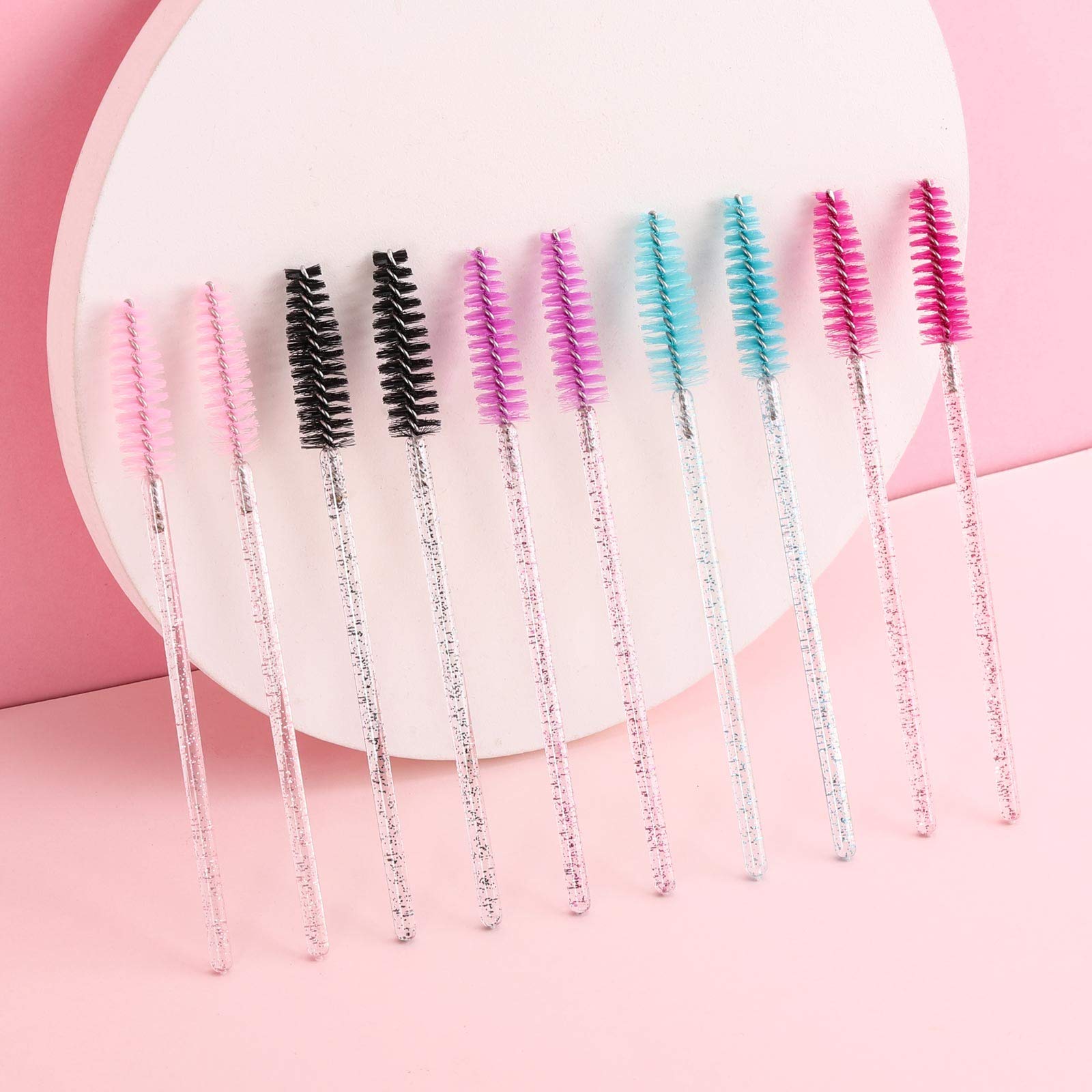 Tbestmax 500 Disposable Mascara Wands Eyelash Brush Spoolies for Eyebrow Eye Lash Extension, Makeup Brushes Applicators Kits - 5 Colors