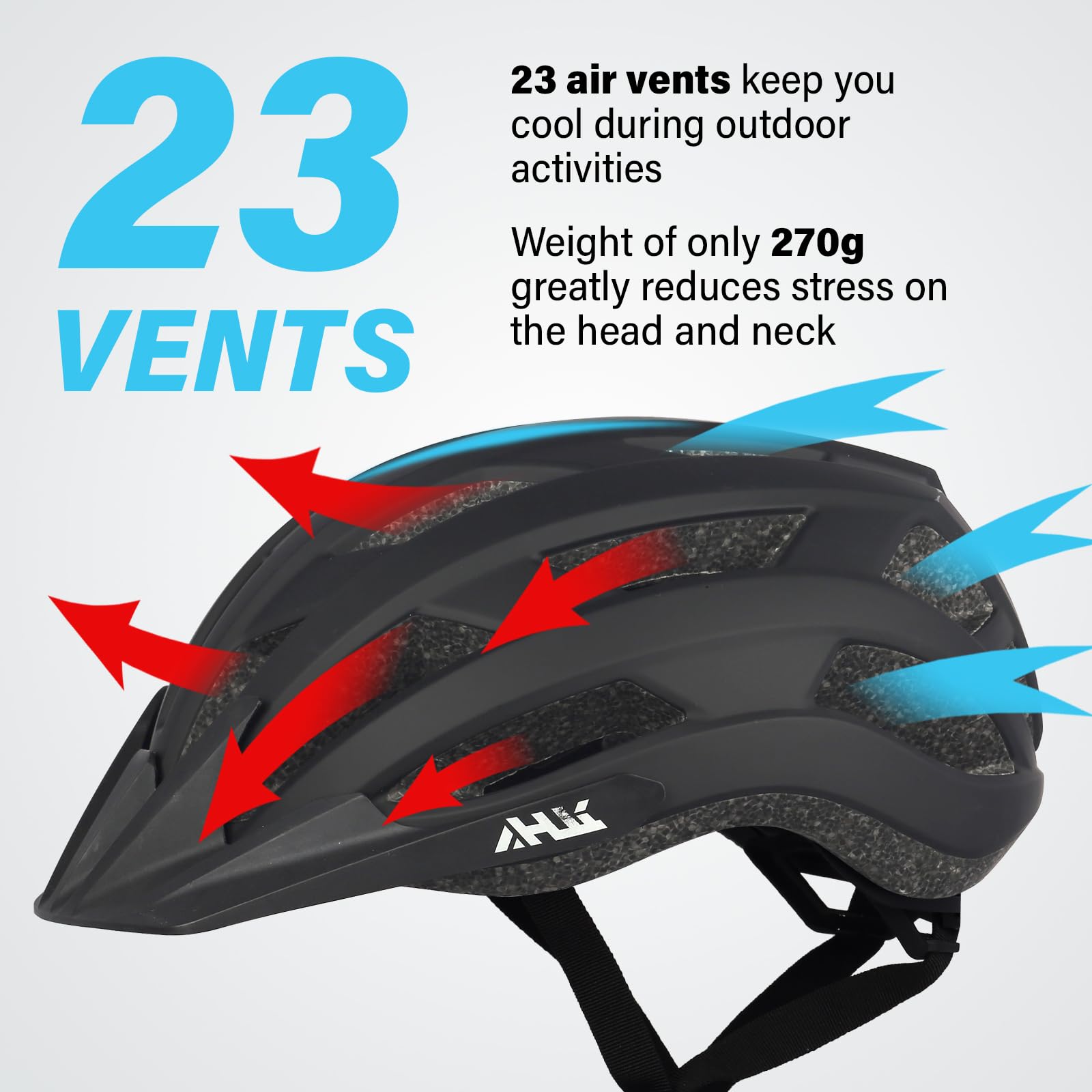 Youth Adult Road Bike Helmet, Men Women Adjustable Mountain Bicycle Helmet with Detachable Visor, 2 Sizes for Age 8-14+ Youth, Kids, Adult