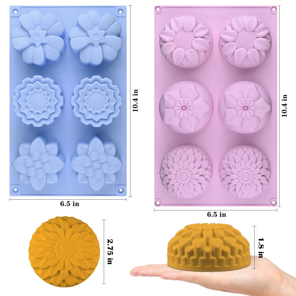 Sakolla 2 Pack Insect Silicone Soap Molds, 6-Cavity Dragonfly Butterfly Ladybug Shape Silicone Molds for Soap Making, DIY Baking Mold for Lotion Bars, Chocolate, Candy, Muffin, Biscuit, Cookie Pans