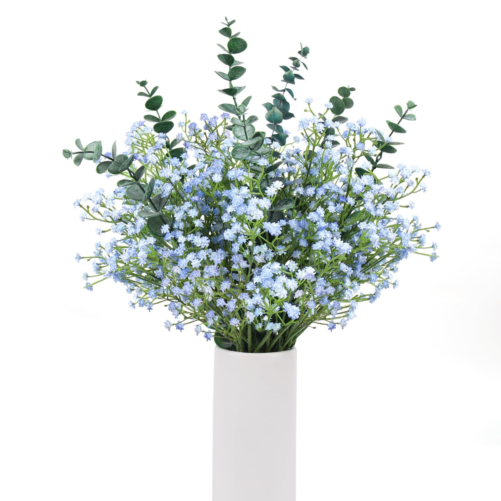 15 PCS Babys Breath Artificial Flowers Fake Babys Breath Flowers Artificial Bulk Blue Gypsophila Bouquets Real Touch Faux Flowers for Wedding Floral Arrangement Party Home Decoration
