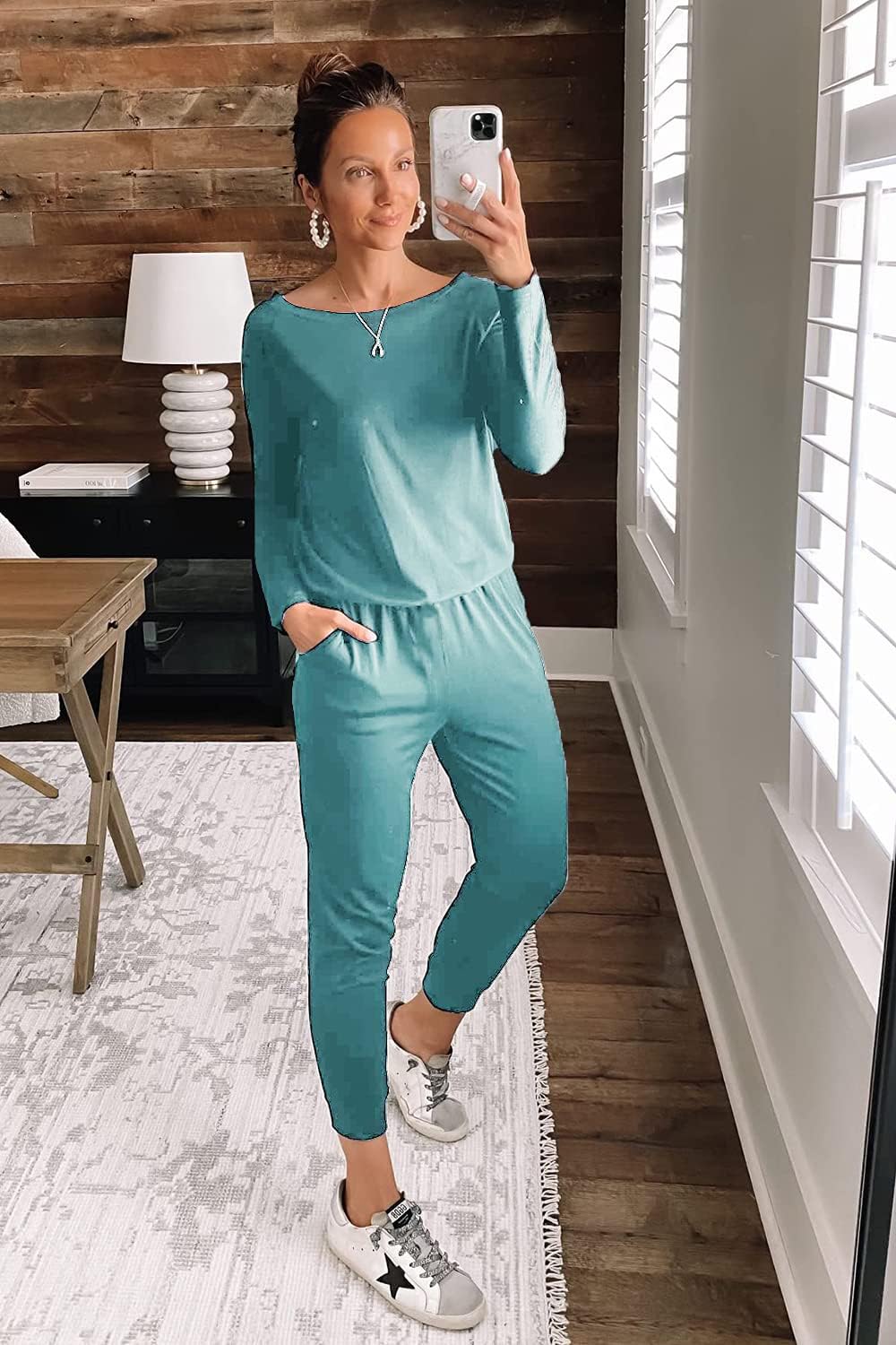 PRETTYGARDEN Jumpsuits for Women Casual 2026 Fall Long Sleeve Off Shoulder Rompers One Piece Travel Outfits Fashion Clothing