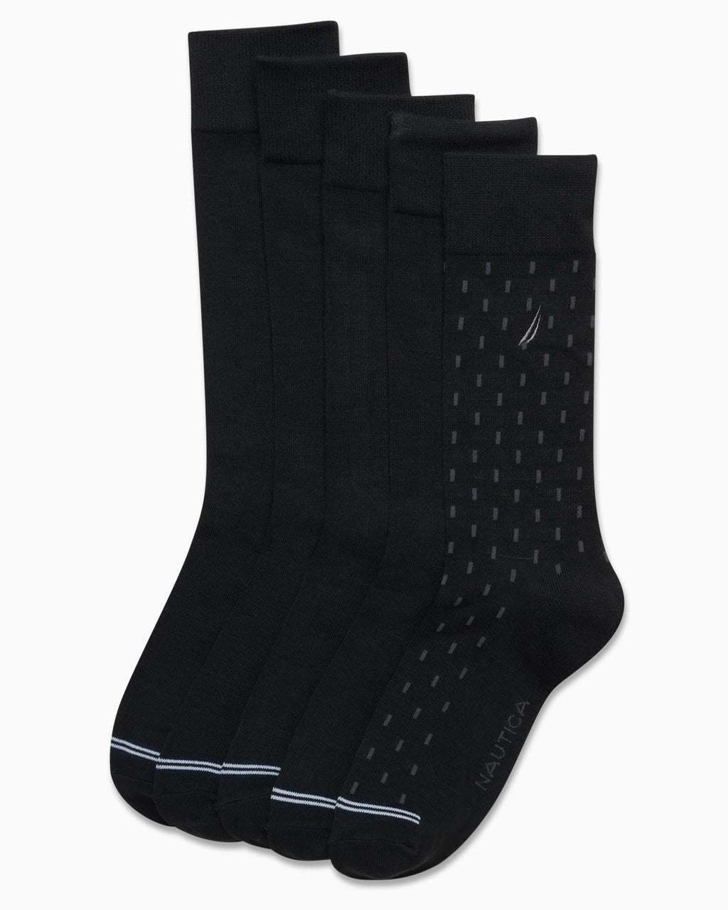 Nautica Mens Dress Socks - 5 Pack Breathable Comfort Stretch Crew-Length Work Socks for Men for Business Formal Wear (6-12.5)