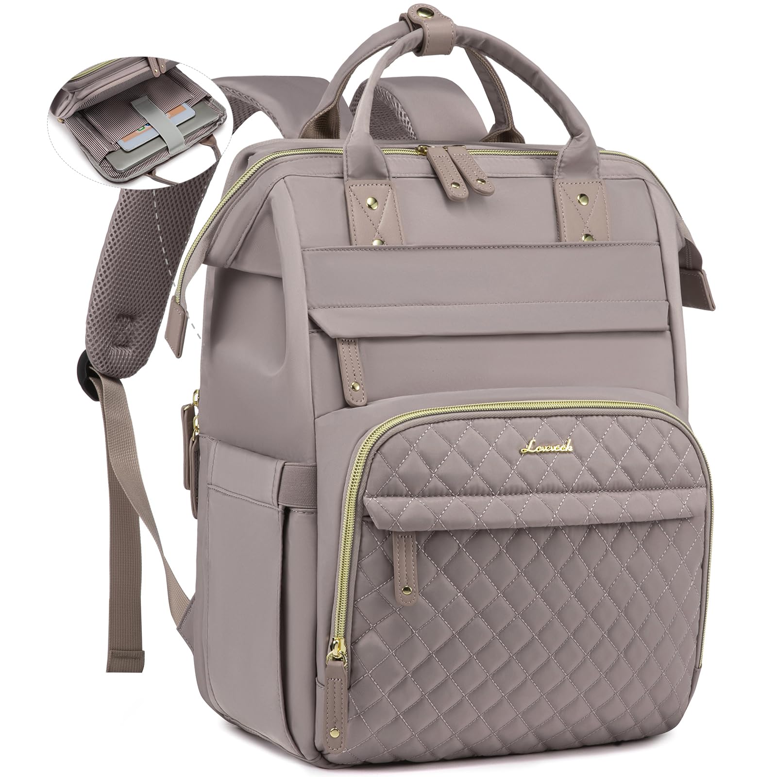 LOVEVOOK Laptop Backpack for Women, 15.6 inch Waterproof Nurse Bag Teacher Work Backpack Purse for Women, Travel Computer Backpack for College Office Business Ladies
