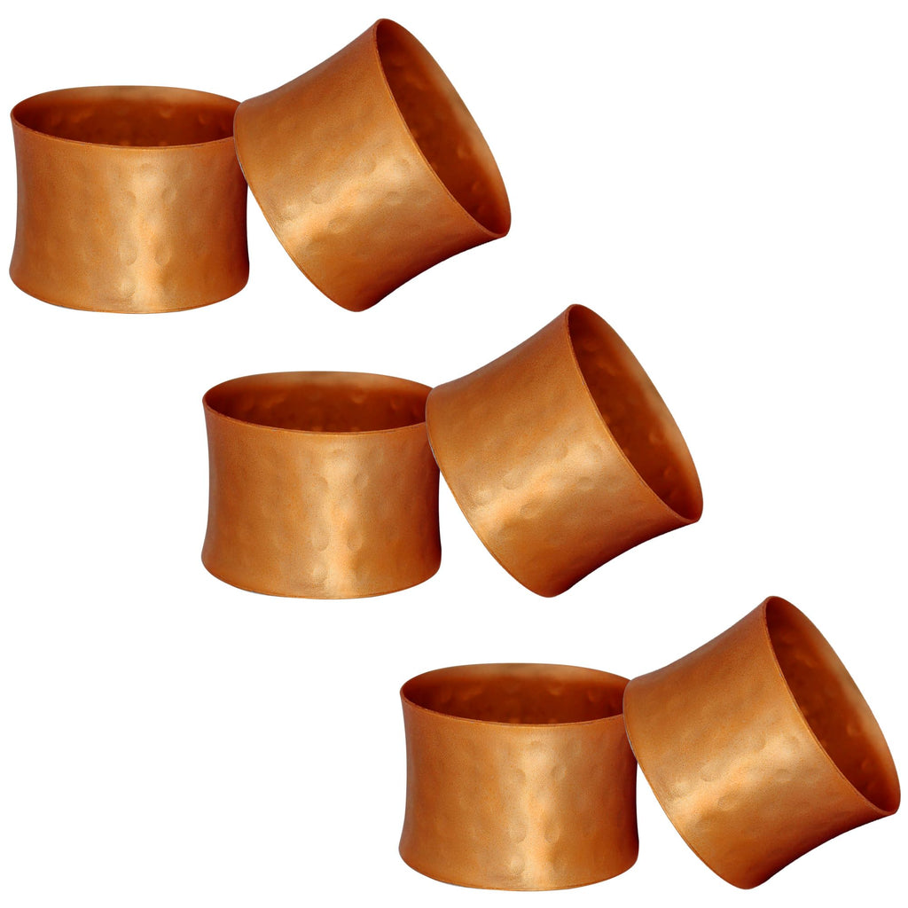 ITOS365 Handmade Round Hammered Antique Napkin Rings Holder for Dinning Table Parties Everyday, Set of 12
