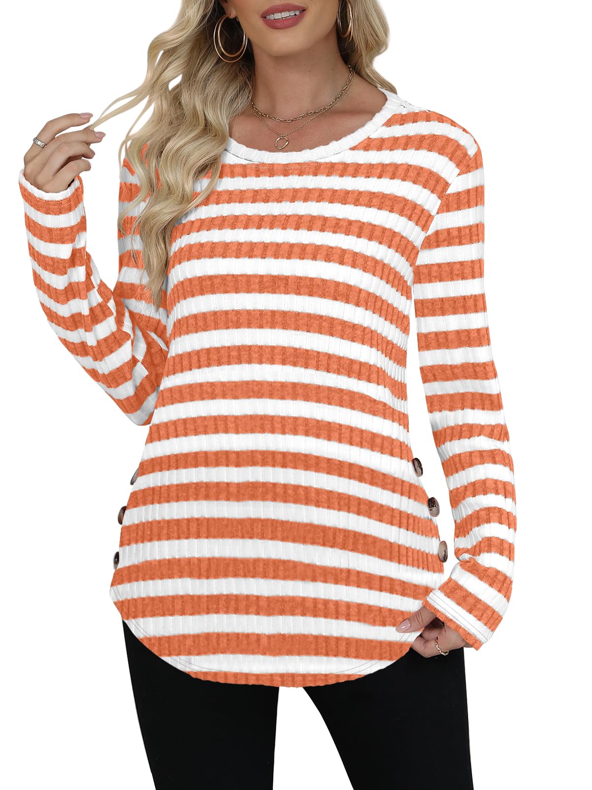 Yincro Women's Long Sleeve Fall Sweaters 2026 Lightweight Casual Crewneck Tunic Tops