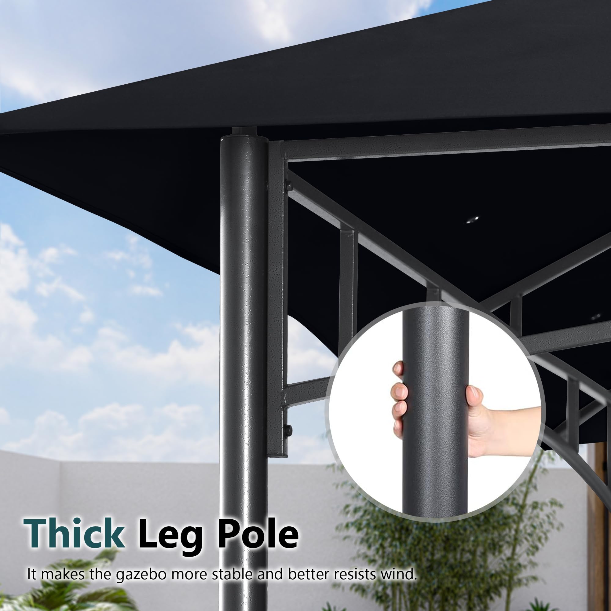 MASTERCANOPY Outdoor Garden Gazebo for Patios with Stable Steel Frame and Netting Walls (9x9,Beige)