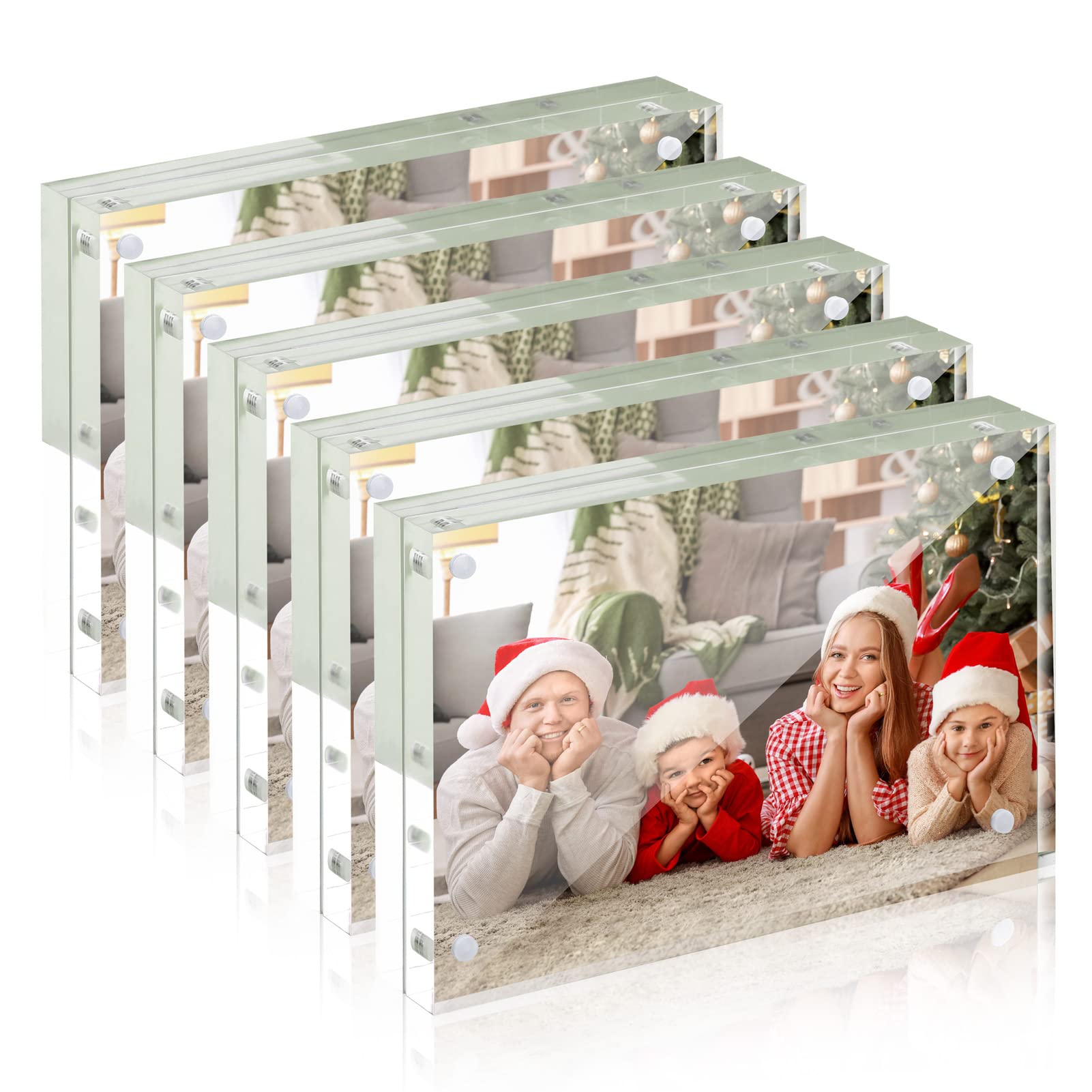 SYNTRIFIC 10 PACK Magnetic Picture Frame,8X10 Acrylic Frame Double Sided Picture Frame,20mm Thickness Magnetic Premium Acrylic Picture Frames Gifts Ideal