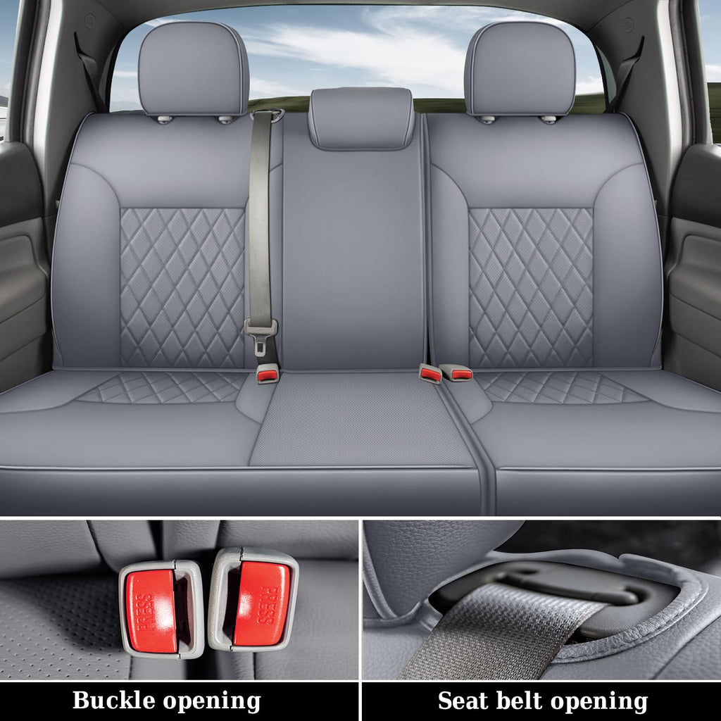 Coverado Tacoma Seat Covers, Car Seat Covers Front Seats, Leather Seat Covers for Cars Car Seat Protector Cushion Tacoma Accessories Custom Fit 2005-2023 Toyota Tacoma Double/Crew Cab(Black)