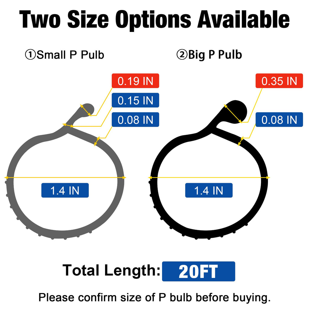 ToLanbbt 8.2FT Garage Door Seals Bottom Rubber 0.19" P Bulb Bottom Weather Seal, Weatherproof Replacement Weather Stripping Compatible with Overhead Door (8.2 FT, Gray)