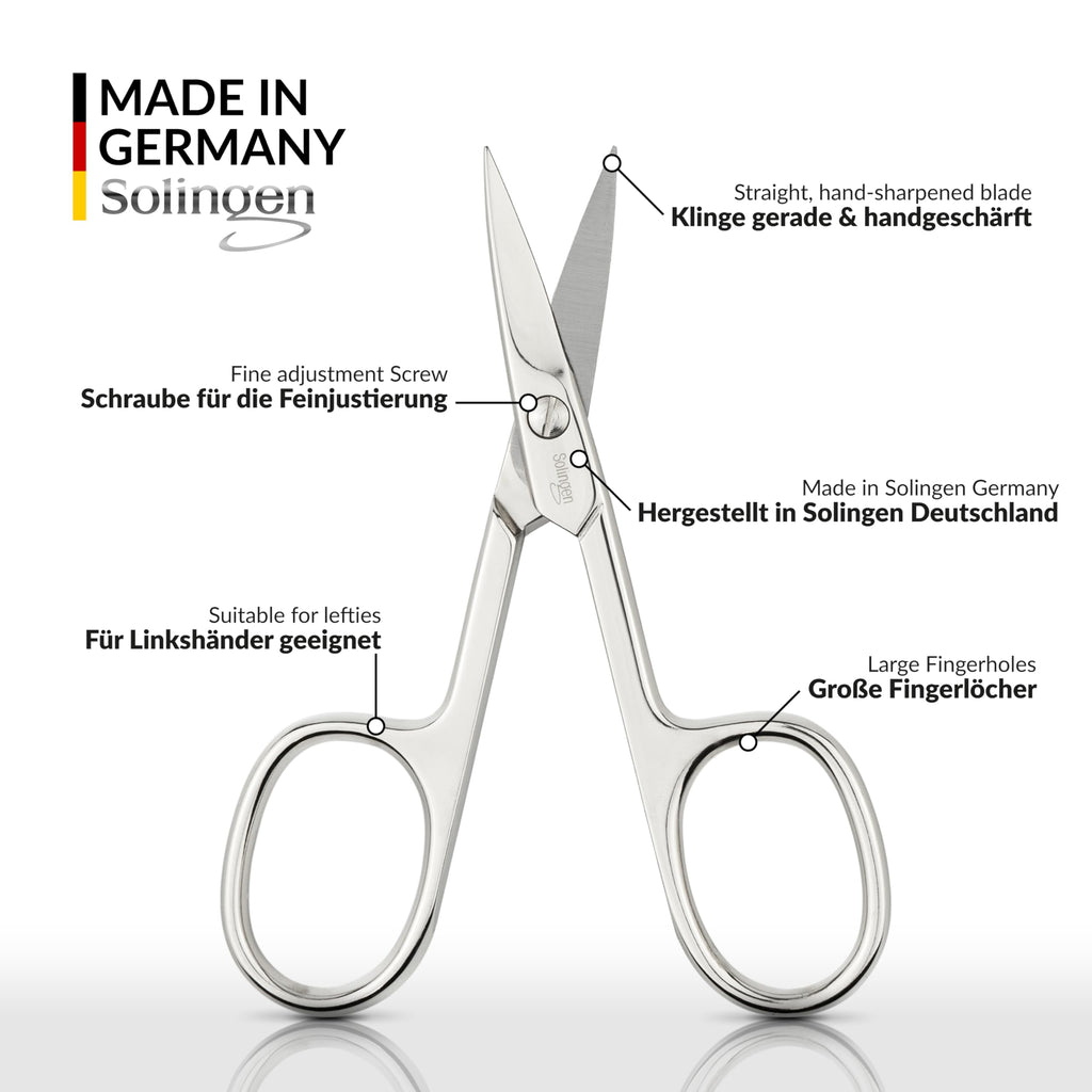 marQus - Straight nail scissors made in Germany Solingen for precise cutting of nails suitable as fingernail and toenail cutter with Premium Storage Case
