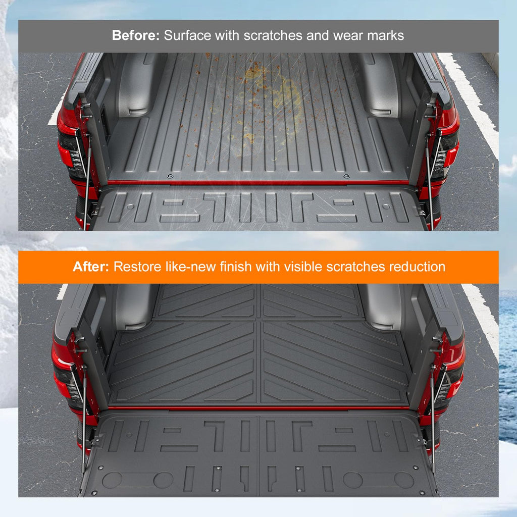 powoq 5.5FT Bed Liner Compatible with 2015-2026 Ford F150 Truck Bed Mat Waterproof Bed Mat TPE Truck Bed Liner Replacement for 2015-2026 Ford F150 Accessories (3-Fold 5.5FT Truck Bed Mat)