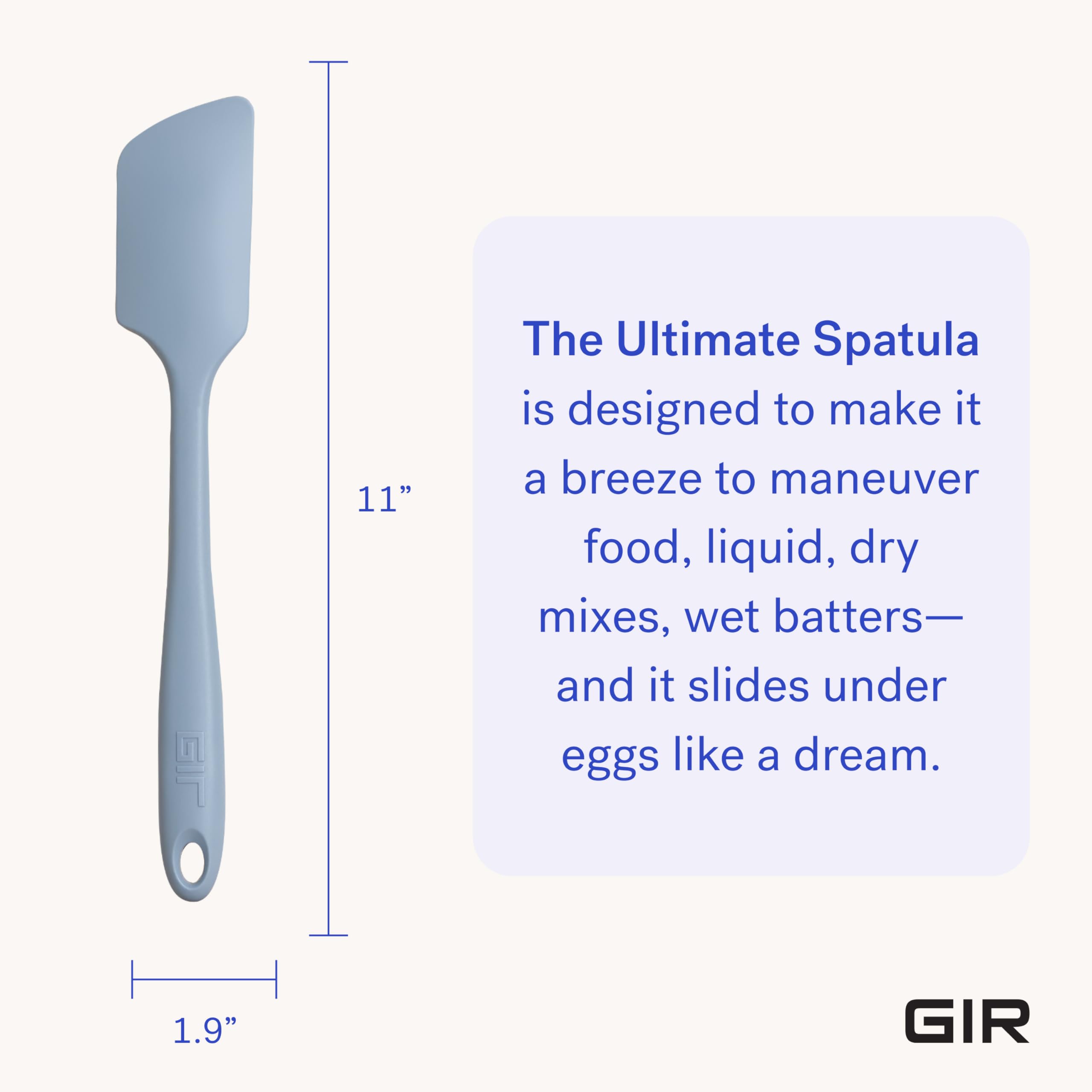 GIR: Get It Right Premium Silicone Spatula - Non-Stick Heat Resistant Kitchen Spatula - Perfect for Baking, Cooking, Scraping, and Mixing - Mini - 8 IN, Black