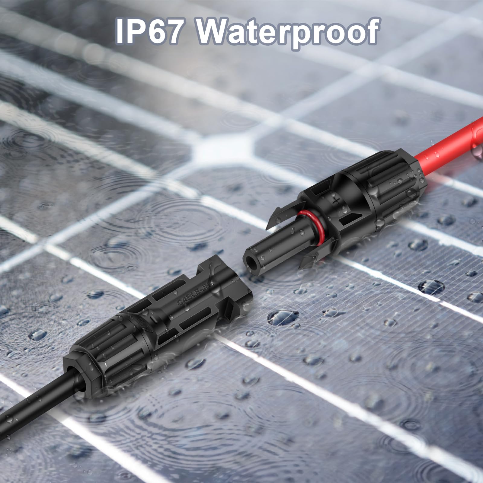 3FT 10AWG Solar Panel Extension Cable with Female and Male Connectors, Solar Cable for Solar Panels, Charge Controllers and Solar Generator (10AWG, 3FT)