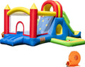 HuaKastro Large Bounce House for Big Kids – Inflatable Playground with Tall Slide, Climbing Wall, Water Pool, Bouncy Ball Pit, Tunnel, Ring Toss Cones, Perfect for Backyard Party Family Gatherings