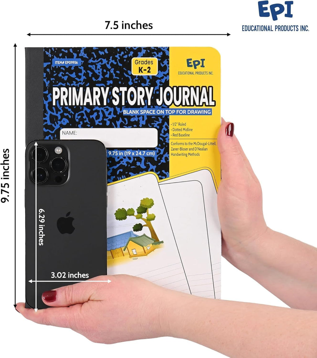 3 Pack - EPI Marble Hardcover Wide Ruled Composition Notebook | 200 Pages (100 Sheets), 9.75 x 7.5 in, Sturdy Sewn Binding | School, Office, Journaling, Notes