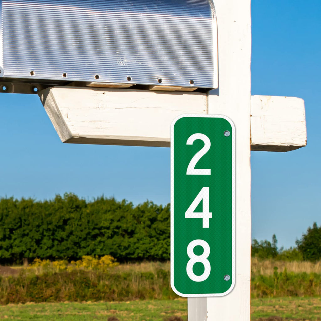 911 Address Number Sign, Custom Emergency Reflective Mailbox Sign, Visible Day & Night, Ideal for Driveway, Multi Unit Buildings and House, 6x12 Inches, 3M EGP Reflective .040 Aluminum, Fade Resistant,