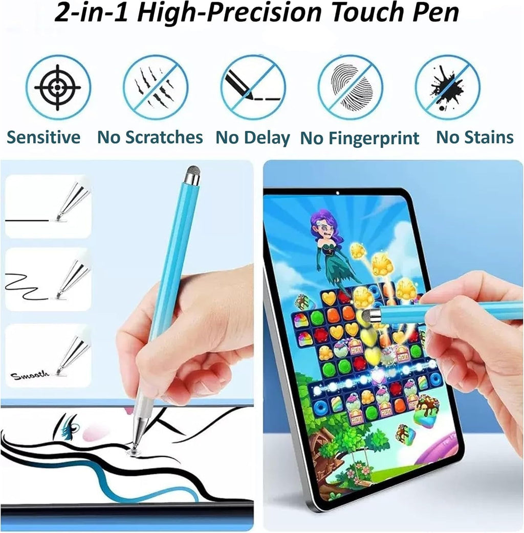 3-in-1 Stylus Pen for Samsung Galaxy Tab A11/A11+/A9+/A9/A8/A8 Plus/A7/A7 Lite, Stylus for iPad Pro/iPhone/Fire/Surface Tables Android,&iOS All Touch Devices (3 in 1 Black)