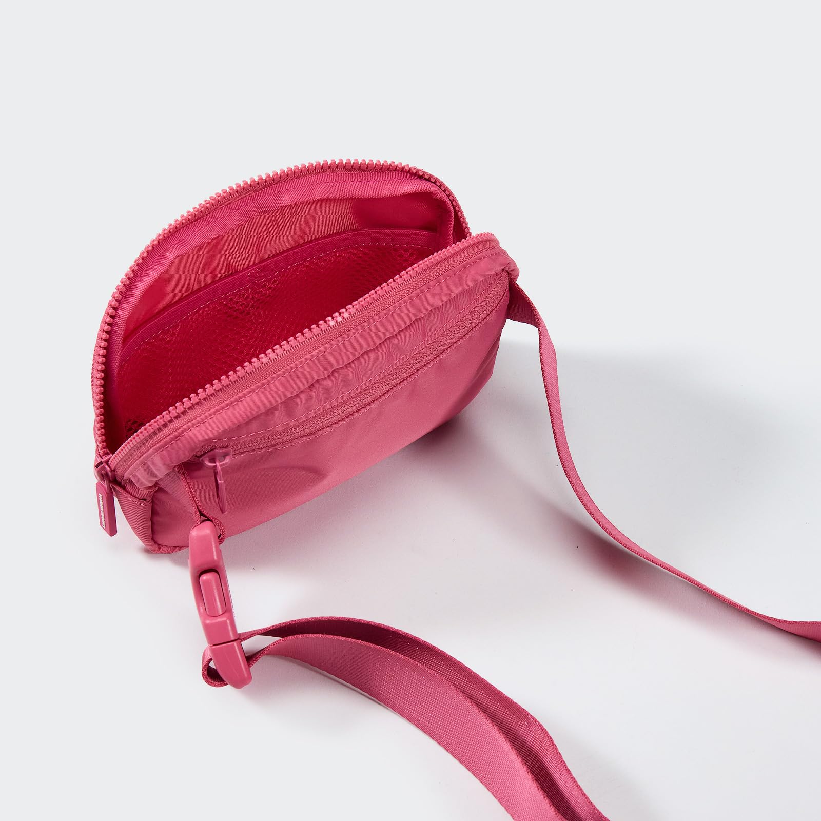 Pander Two Way Zipper Fanny Pack Nylon Everywhere Belt Bag for Women, Water Repellent Waist Packs, Crossbody Bags with Adjustable Strap (Black).