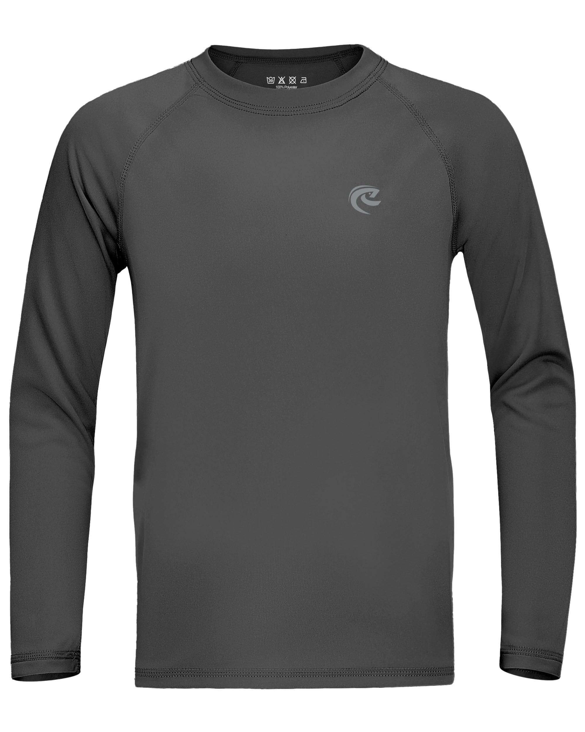 Boys UPF 50+ Swim Shirt Long Sleeve, 1 or 2 Pack UV Sun Protection Rash Guard, Youth Kids SPF Water Shirts for Beach Surf