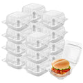50 Pack 5 x 5 inch Clear Plastic Disposable Clamshell Container,Hinged Take Out Clamshell Dessert Container with Lid Takeout Tray Disposable Food Clamshell Containers for Dessert,Cakes,Sandwiches