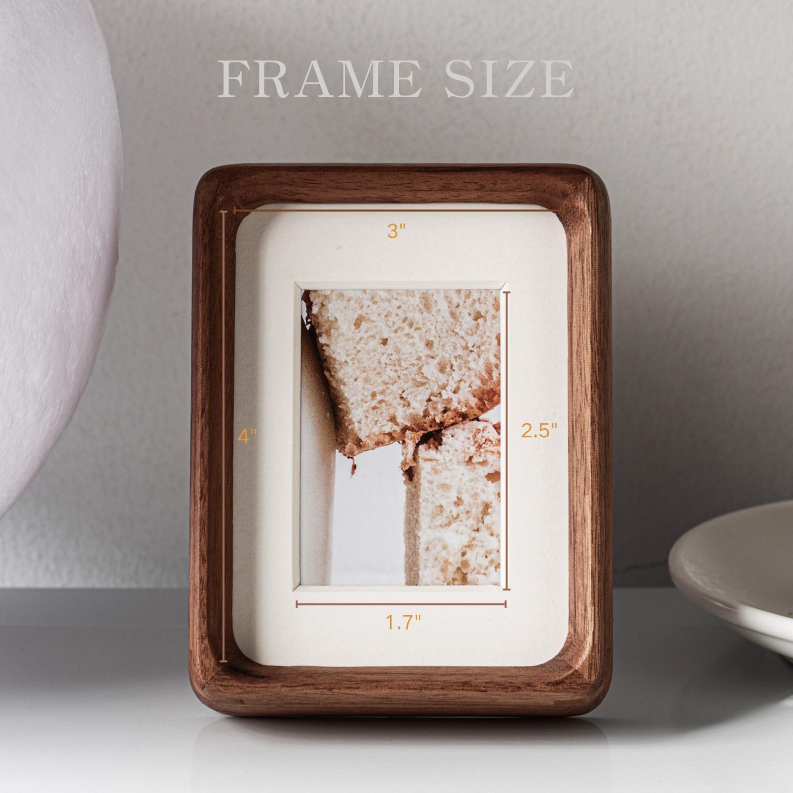 Mini Wood Picture Frame,Small Picture Frames 2x3 with Tiny Mat | Cute Polaroid Picture Frame,Teak Solid Natural Wood Tiny Photo Frame, Tabletop and Wall Mounting