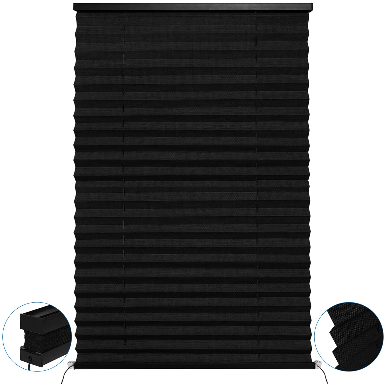 NOVINO RV Blinds Shades for Camper Window,RV Shades Pleated Camper Blinds for Travel Trailer Motor Coach Motorhome Window-14 W x 24" L