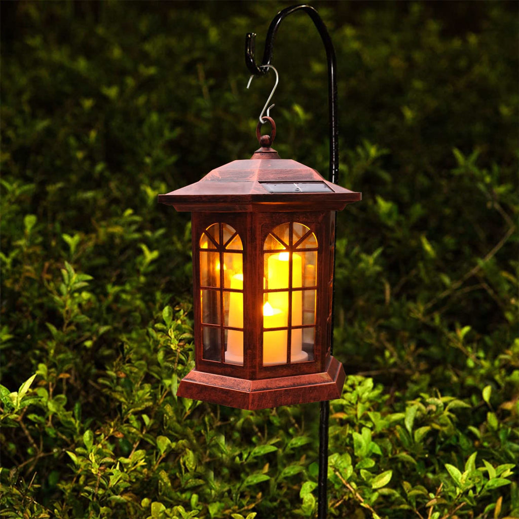 Solar Lantern Outdoor, Outdoor Hanging Candle Lanterns LED Lights - PVC Waterproof Solar Lights Decorative Lantern Lights for Table,Outdoor,Party…