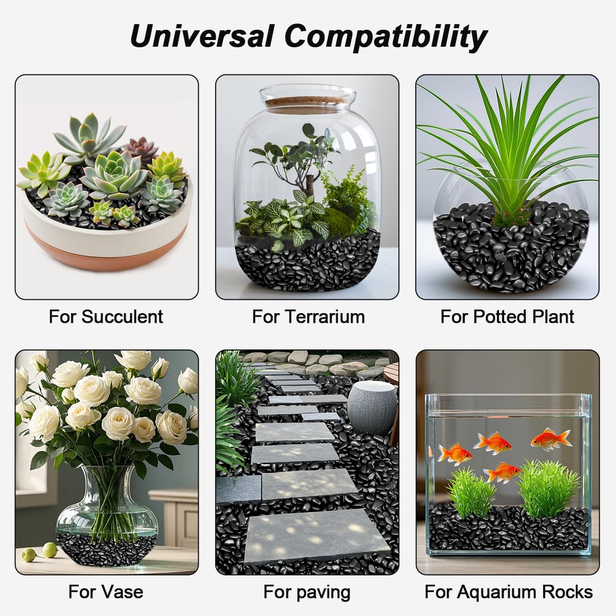 Terrarium Supplies,Virekm River Rocks, Decorative Ornamental Pebbles,Garden Landscaping Stones,Gravel Filler for Home Decoration Flower Bed Fish Tank Plants Vases Succulents
