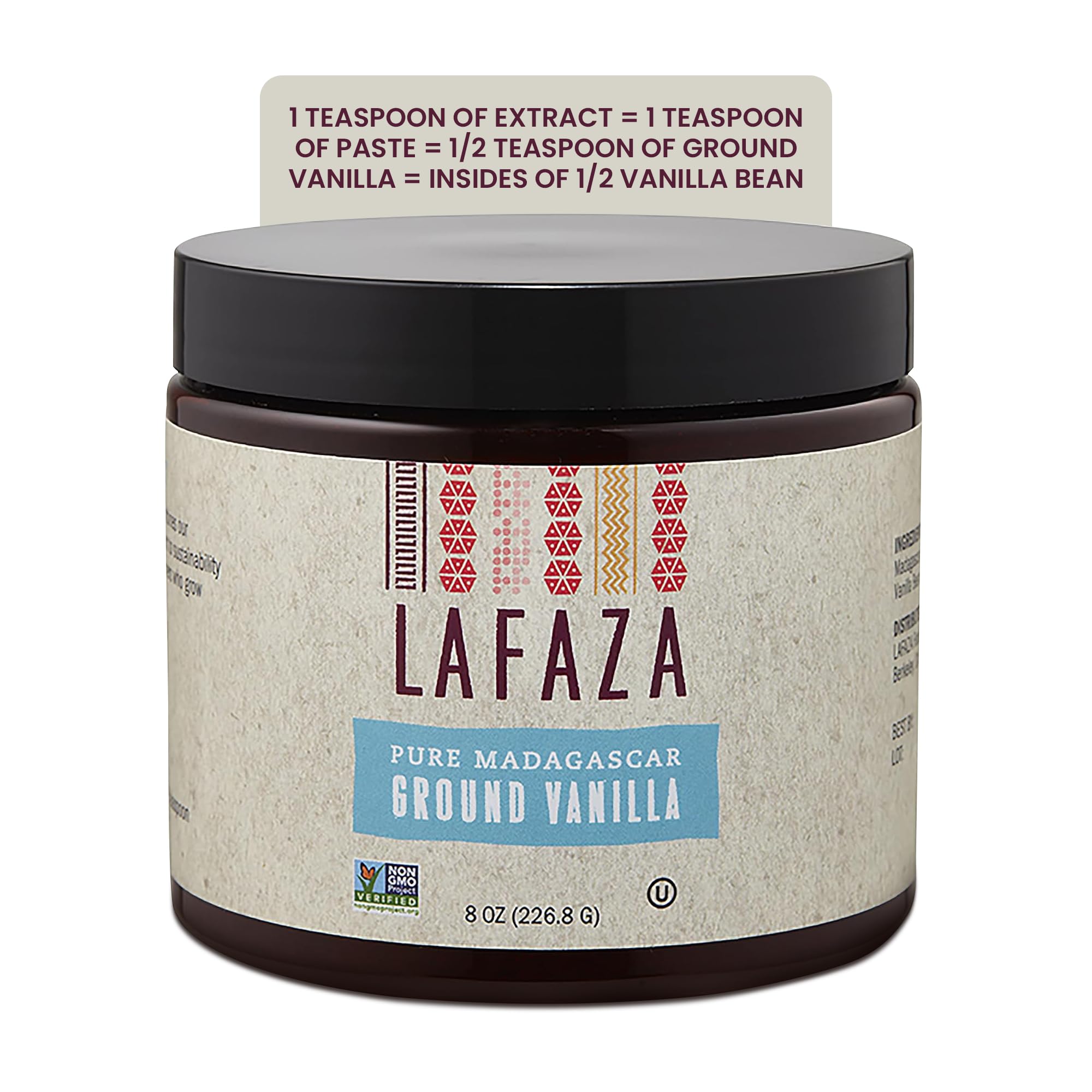 Lafaza Organic Madagascar Bourbon Pure Ground Vanilla Bean Powder, 1oz