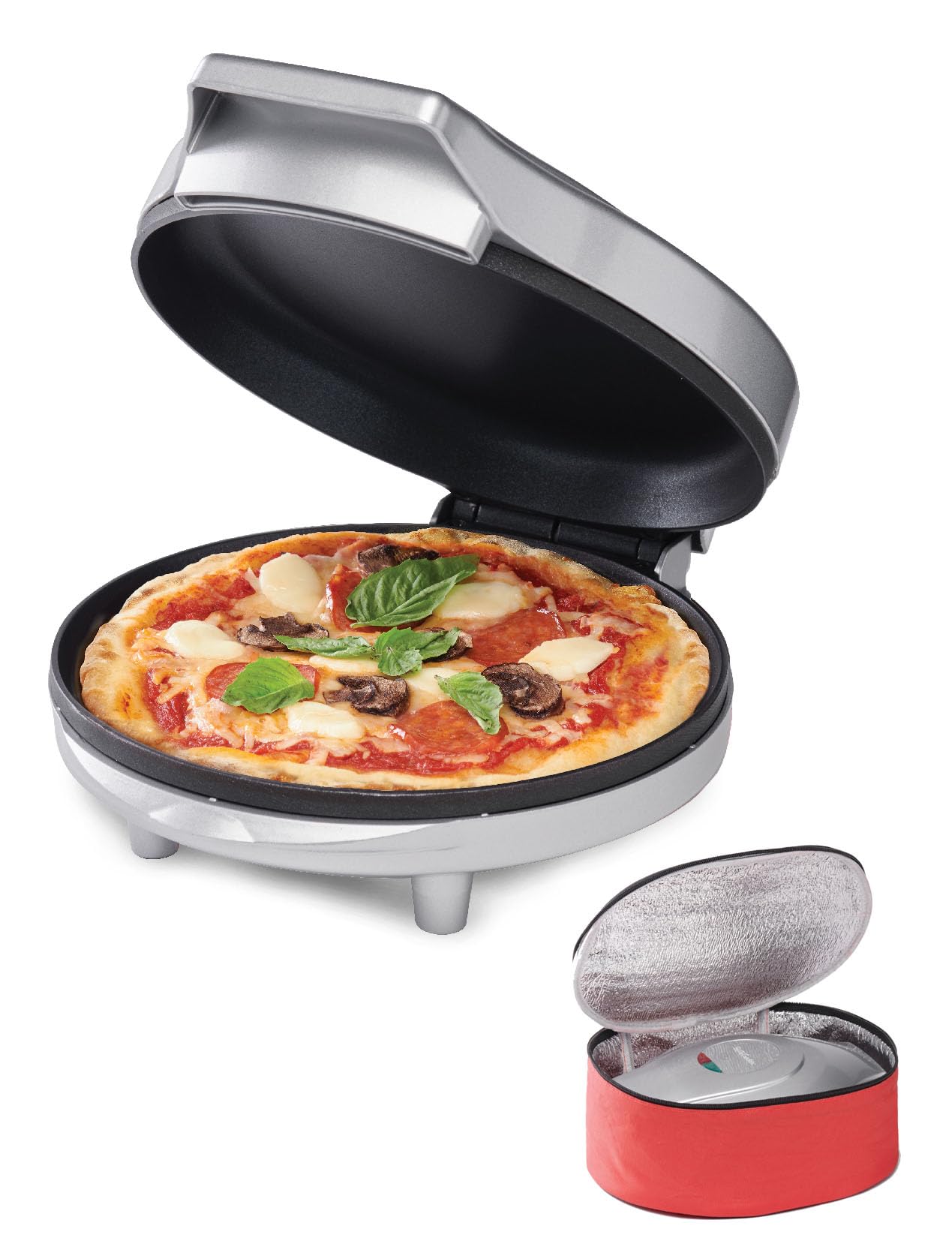 Betty Crocker Pizza Maker Plus,12" Indoor Electric Grill,Nonstick Griddle Pan for Pizzas,Quesadillas,Tortillas,Nachos and more,12" Electric Griddle for Delicious Meals and Snacks,Red,(Pack of 2)