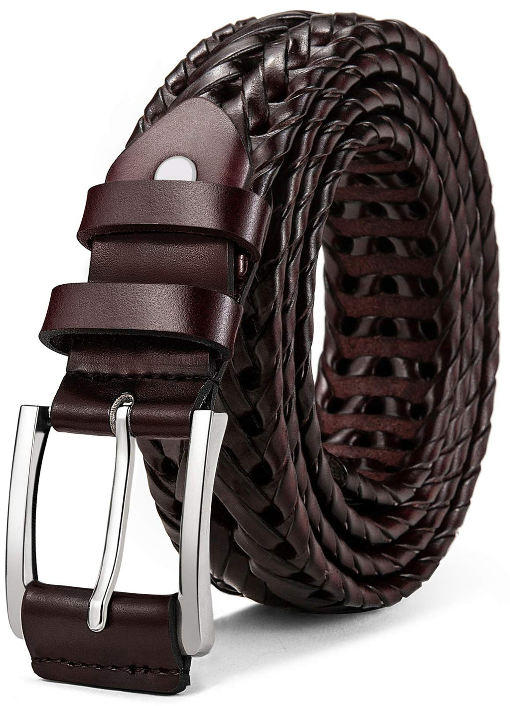 BULLIANT Mens Belts,Leather Woven Braided Belts for Gift Men Casual Jeans Golf